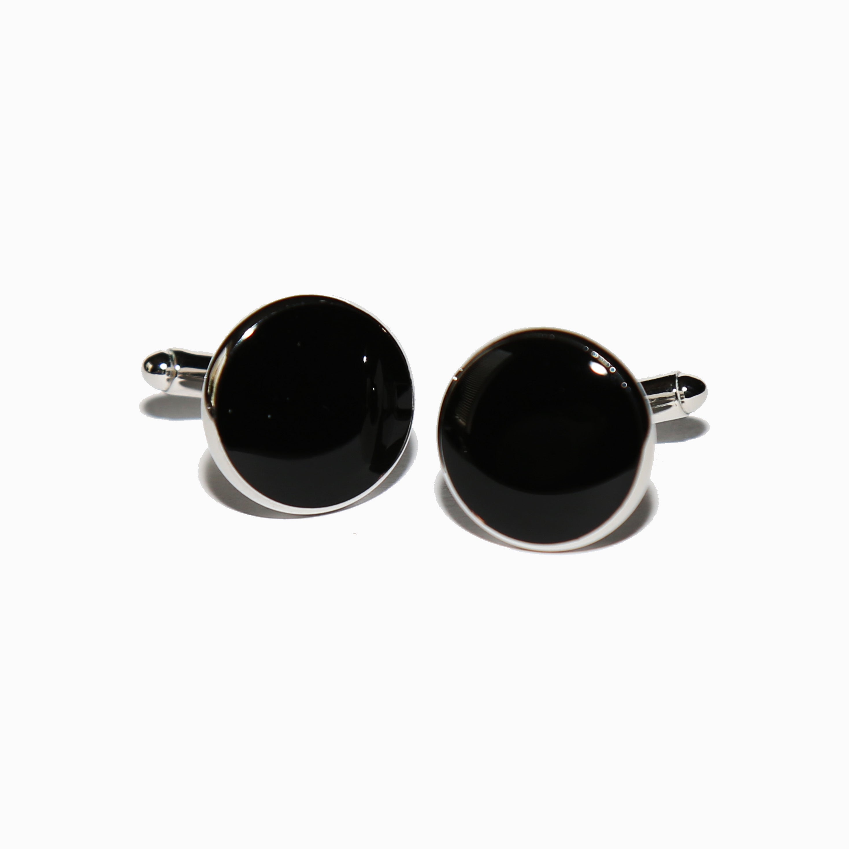 Black Circle Cuff Links