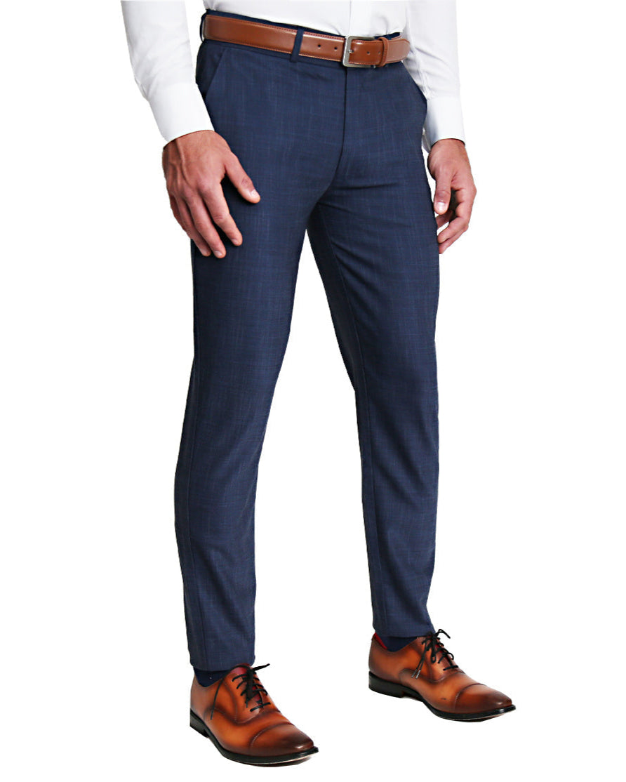 Athletic Fit Stretch Suit - Heathered Navy