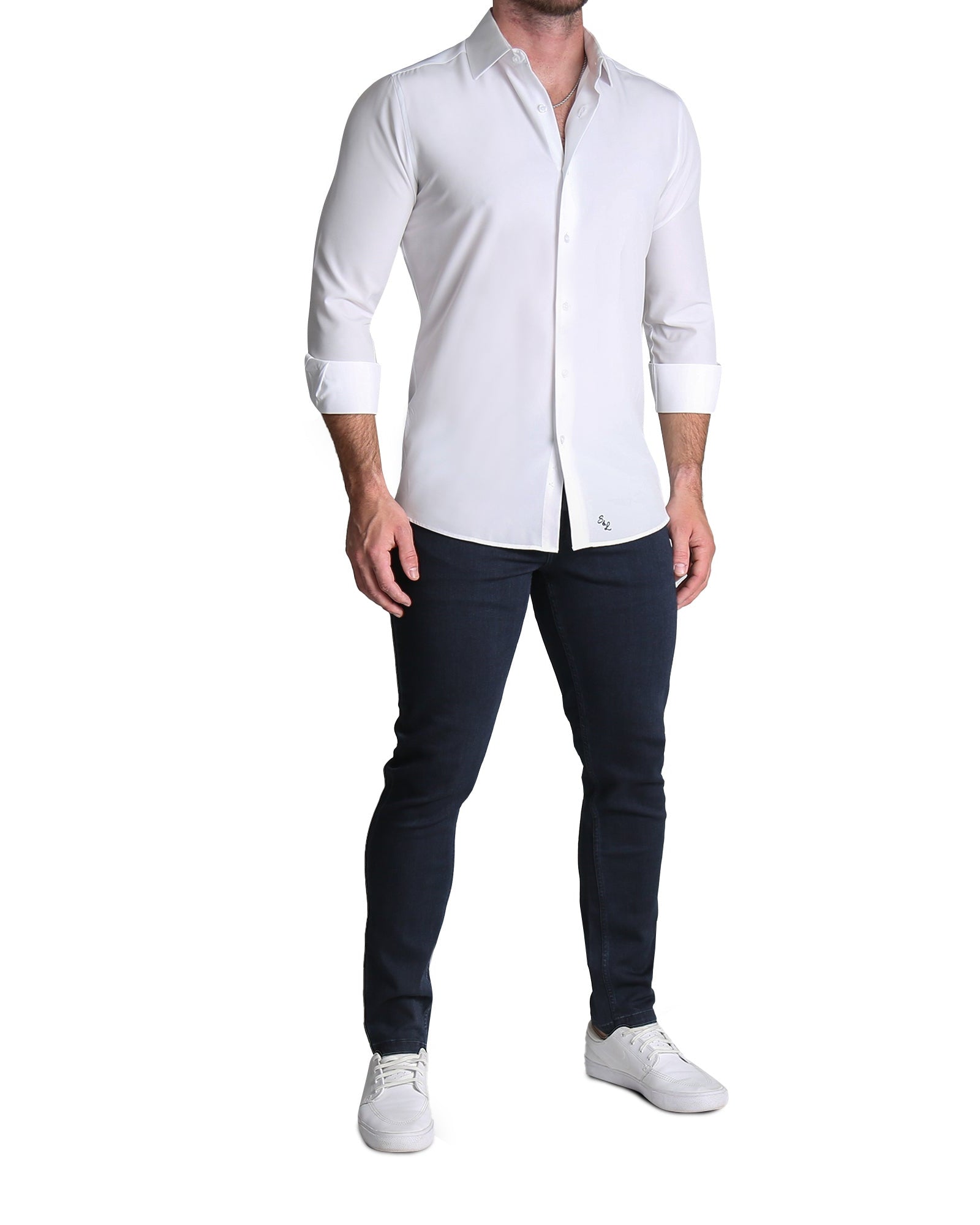Athletic Fit Stretch Jeans - Navy