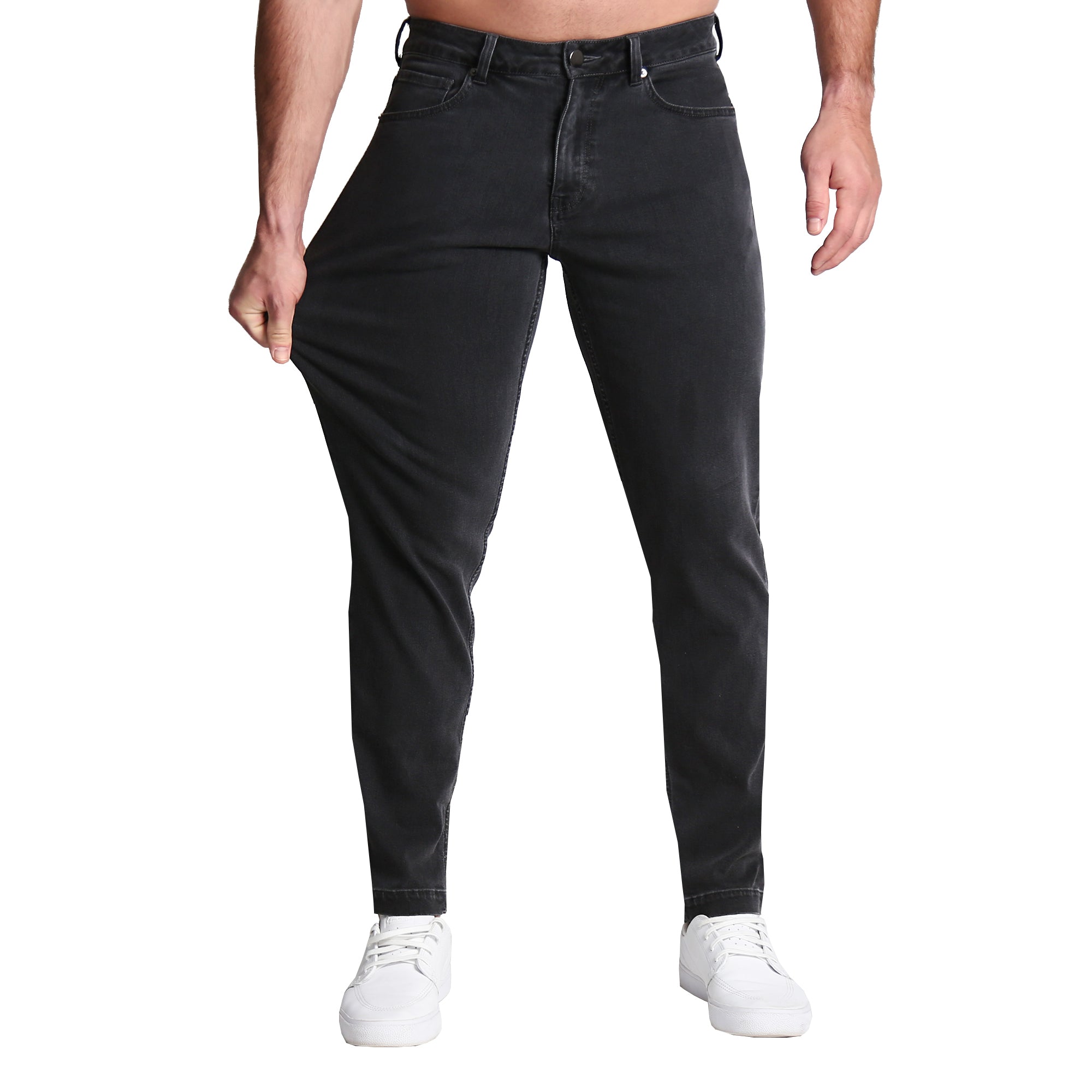 Athletic Fit Stretch Jeans - Charcoal