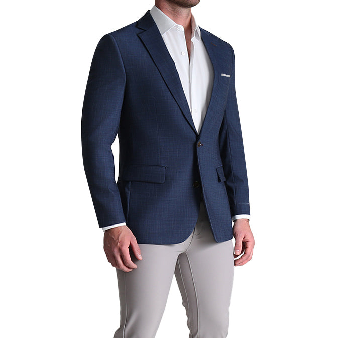 Athletic Fit Stretch Blazer - Heathered Navy