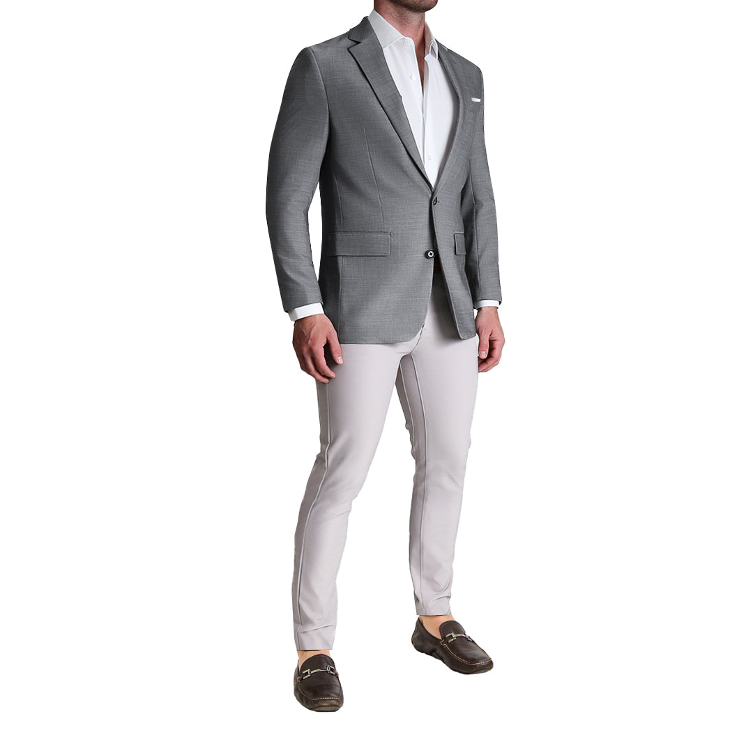 Athletic Fit Stretch Blazer - Heathered Grey