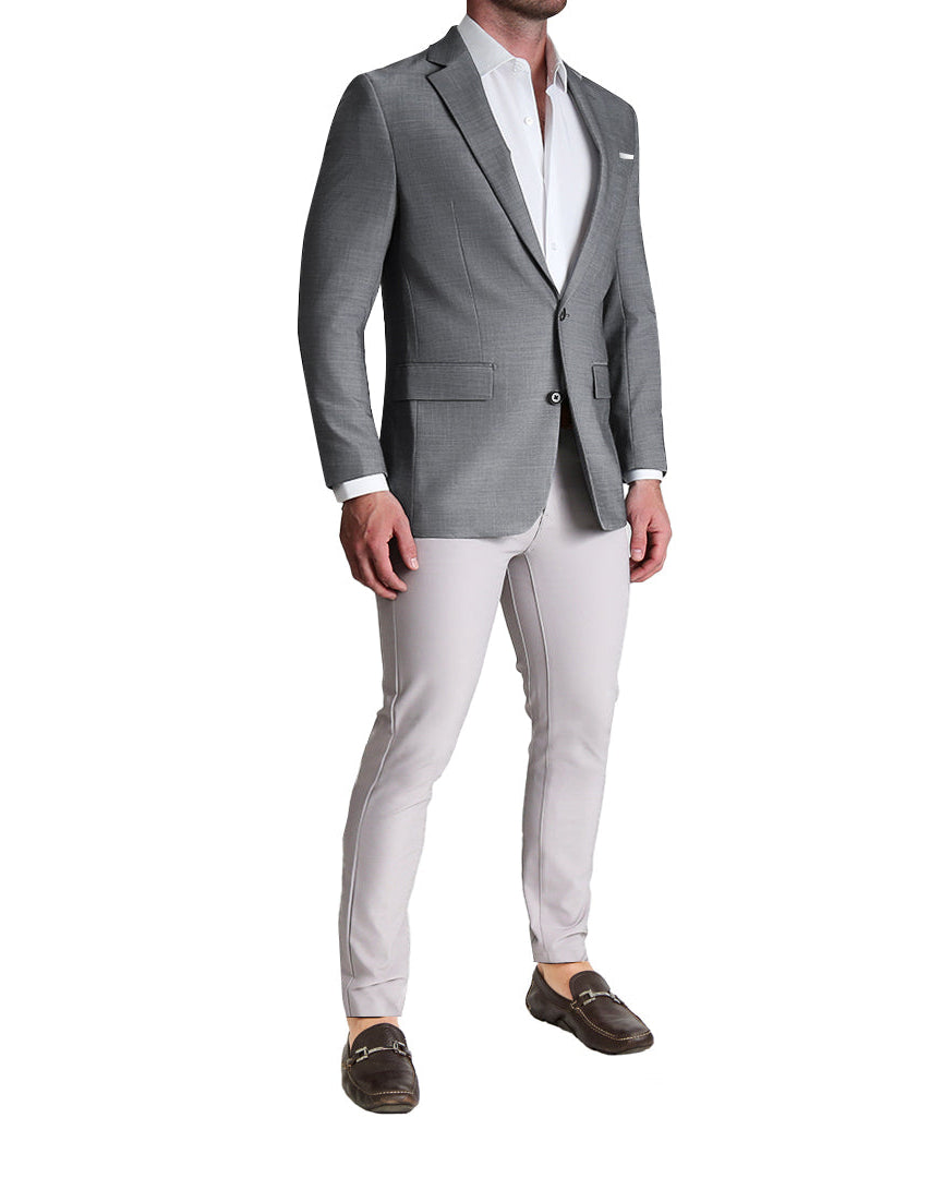 Athletic Fit Stretch Blazer - Heathered Grey