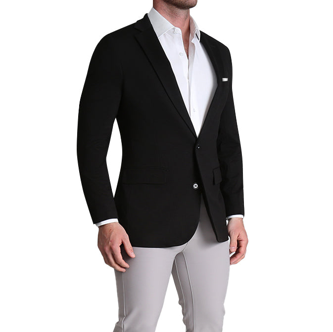 Athletic Fit Stretch Blazer - Black