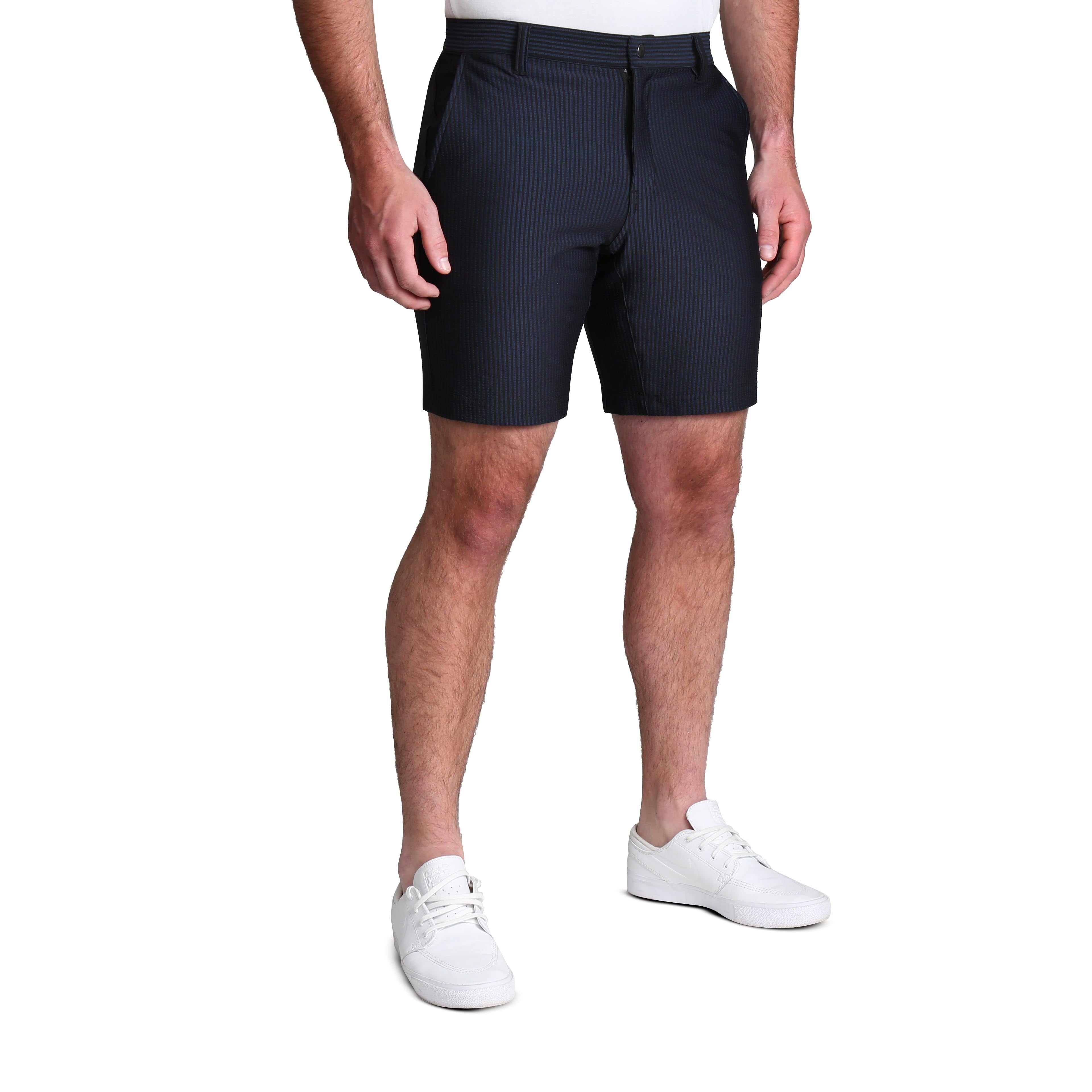 Athletic Fit Shorts - Navy Seersucker