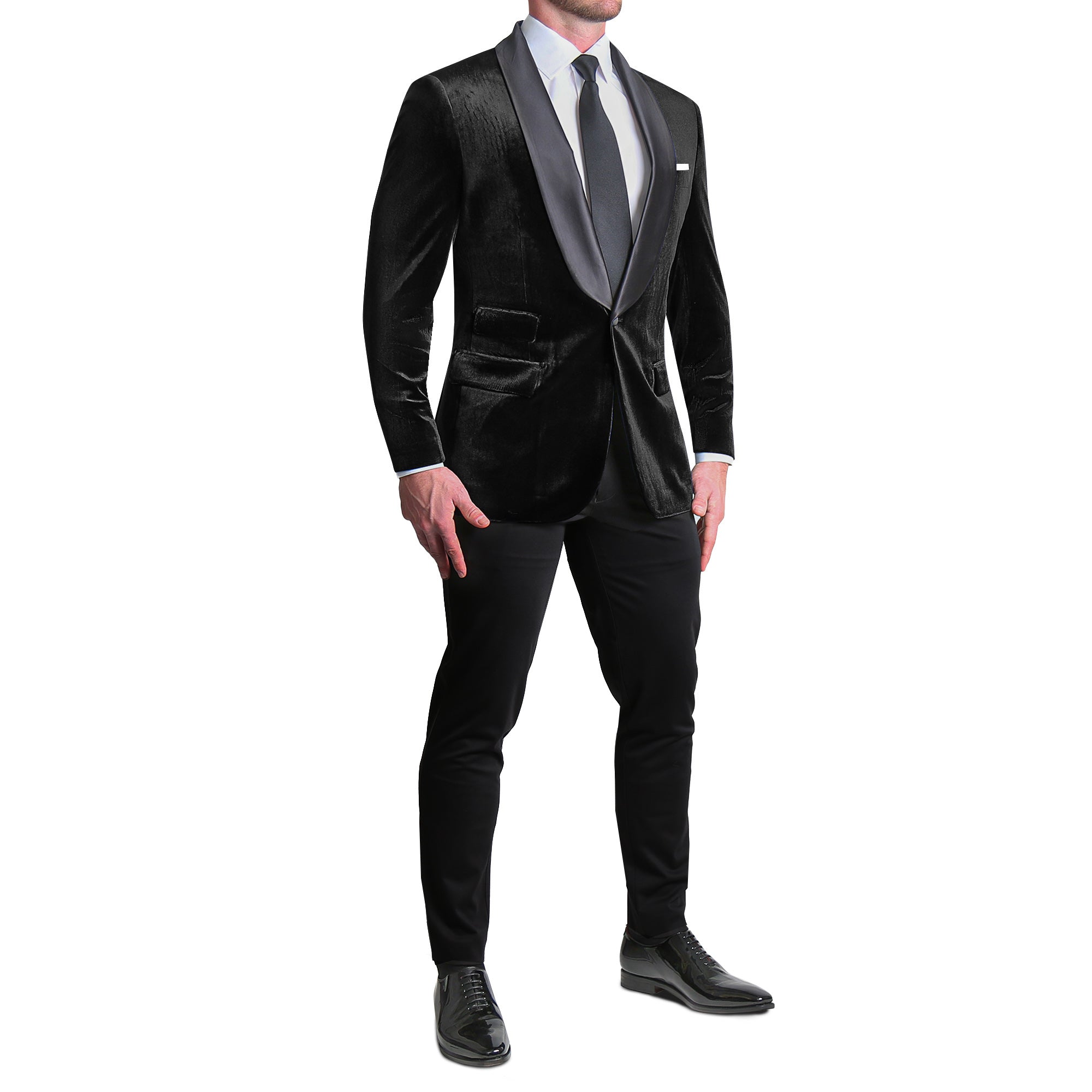 Athletic Fit Stretch Tuxedo - Black Velvet