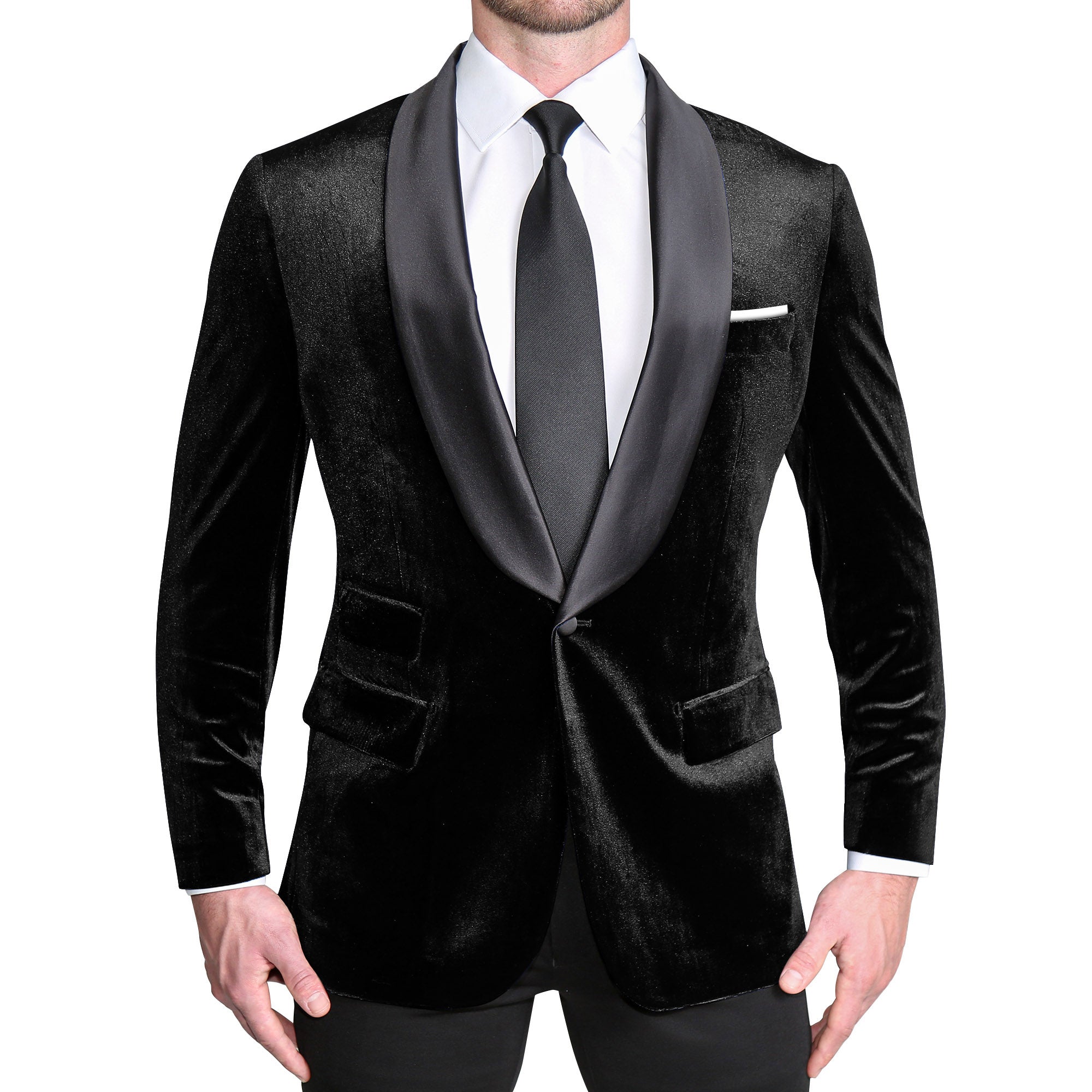 Athletic Fit Stretch Tuxedo - Black Velvet