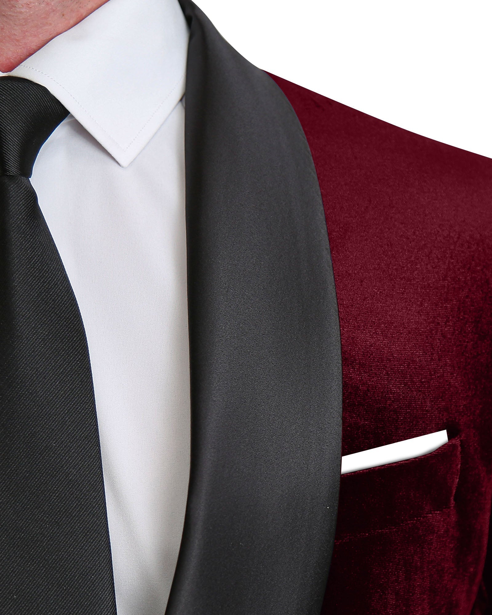 Athletic Fit Stretch Tuxedo - Maroon Velvet