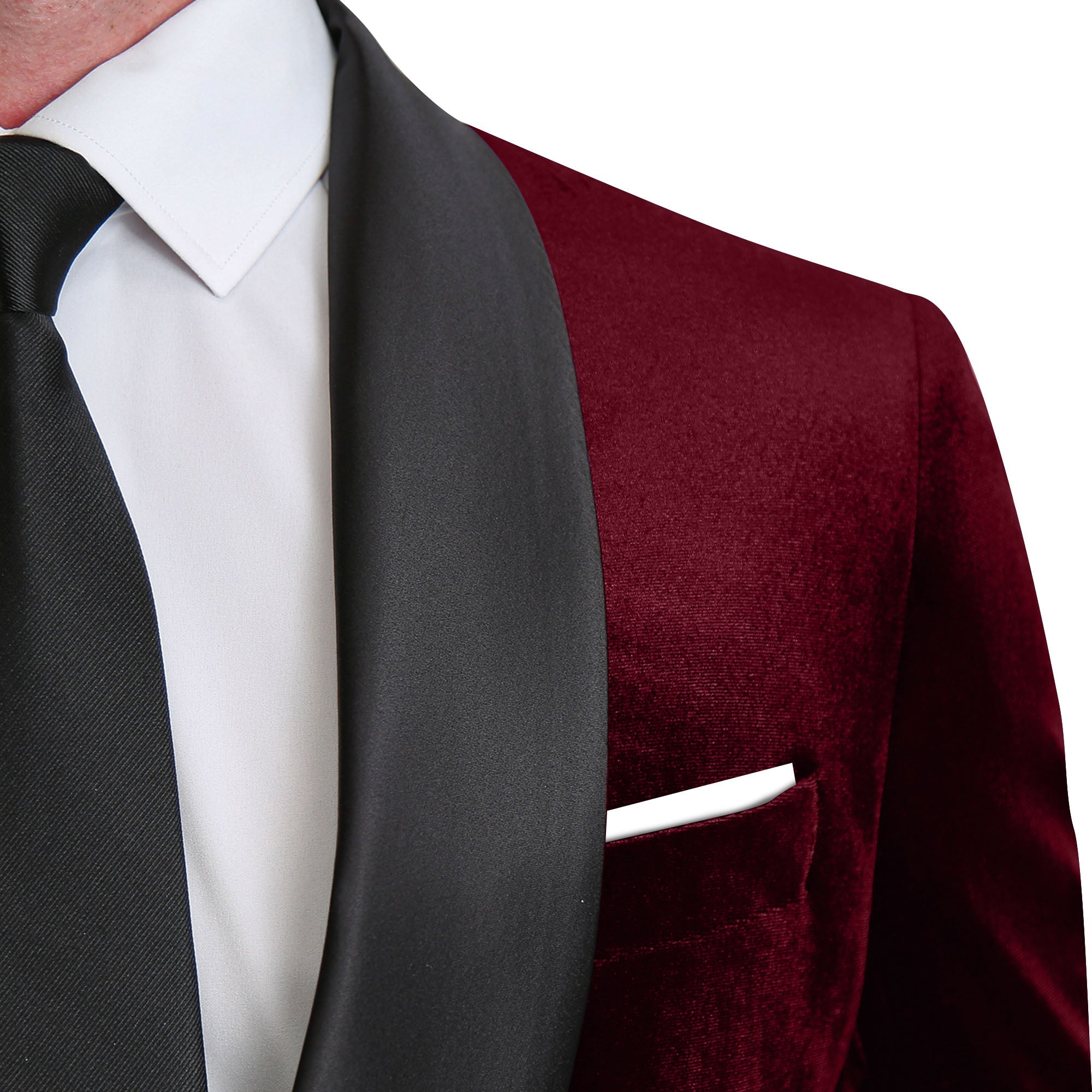 Athletic Fit Stretch Tuxedo - Maroon Velvet