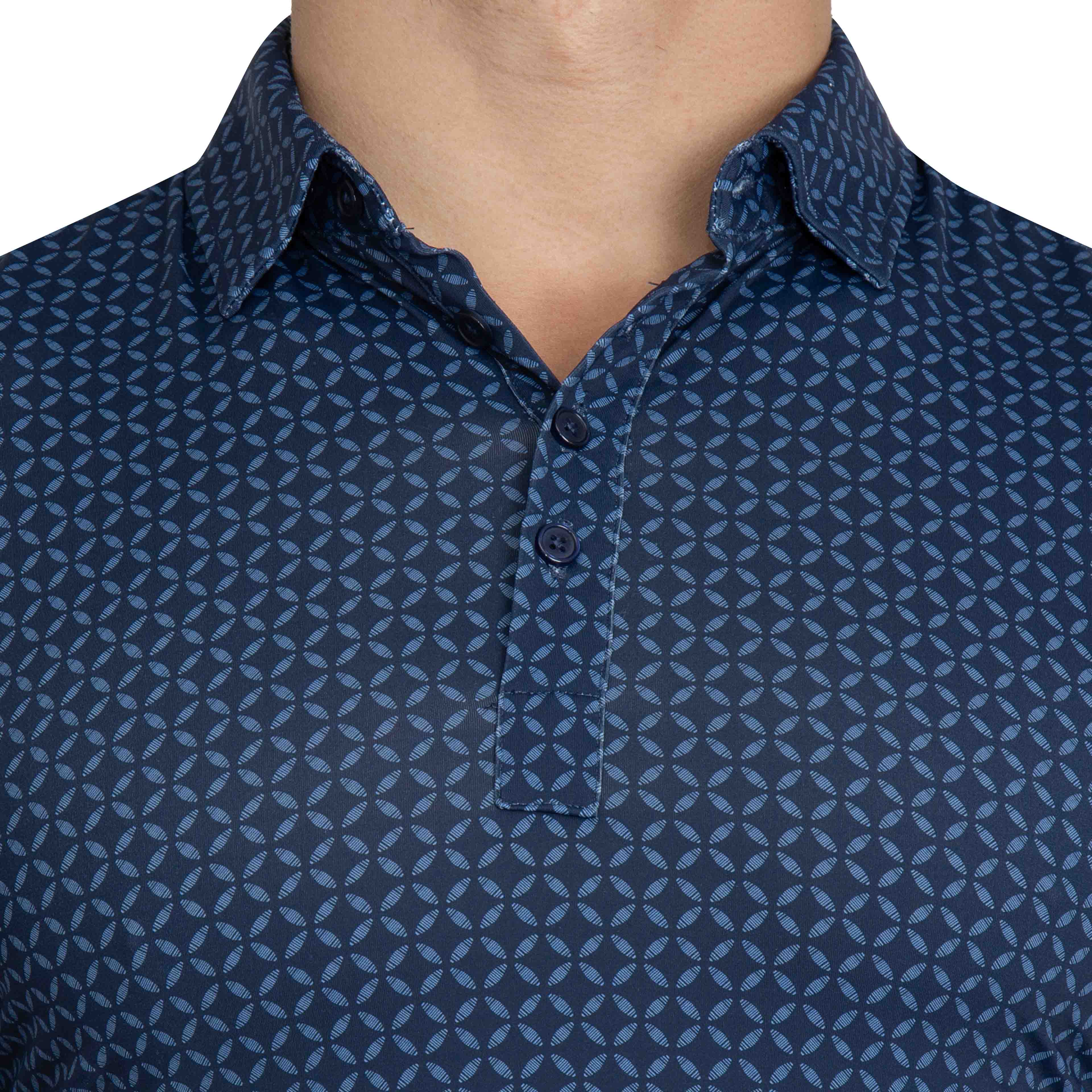 "The Zeus" Diamond Navy & Light Blue Circle Polo