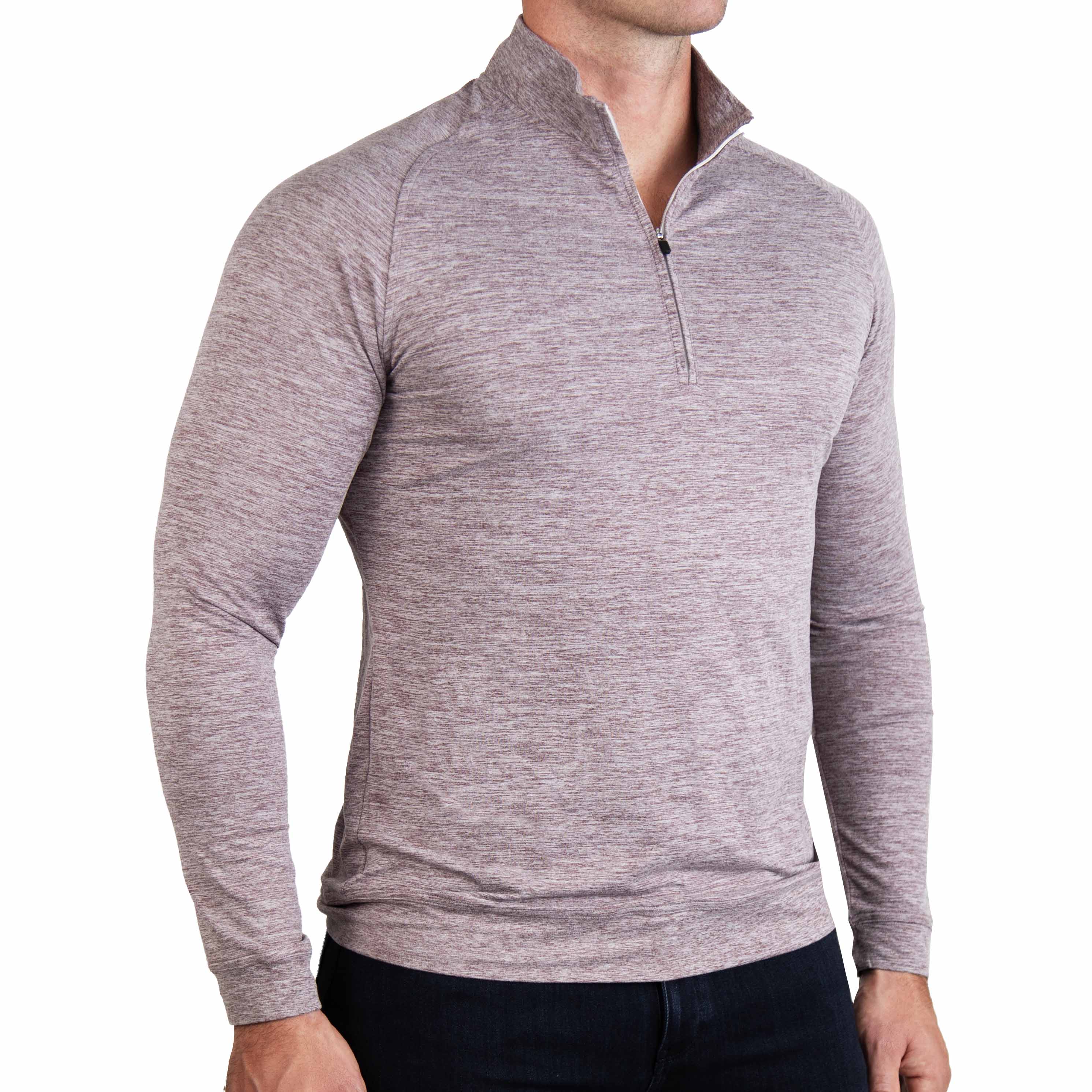 Tech Quarter Zip - Heathered Crimson