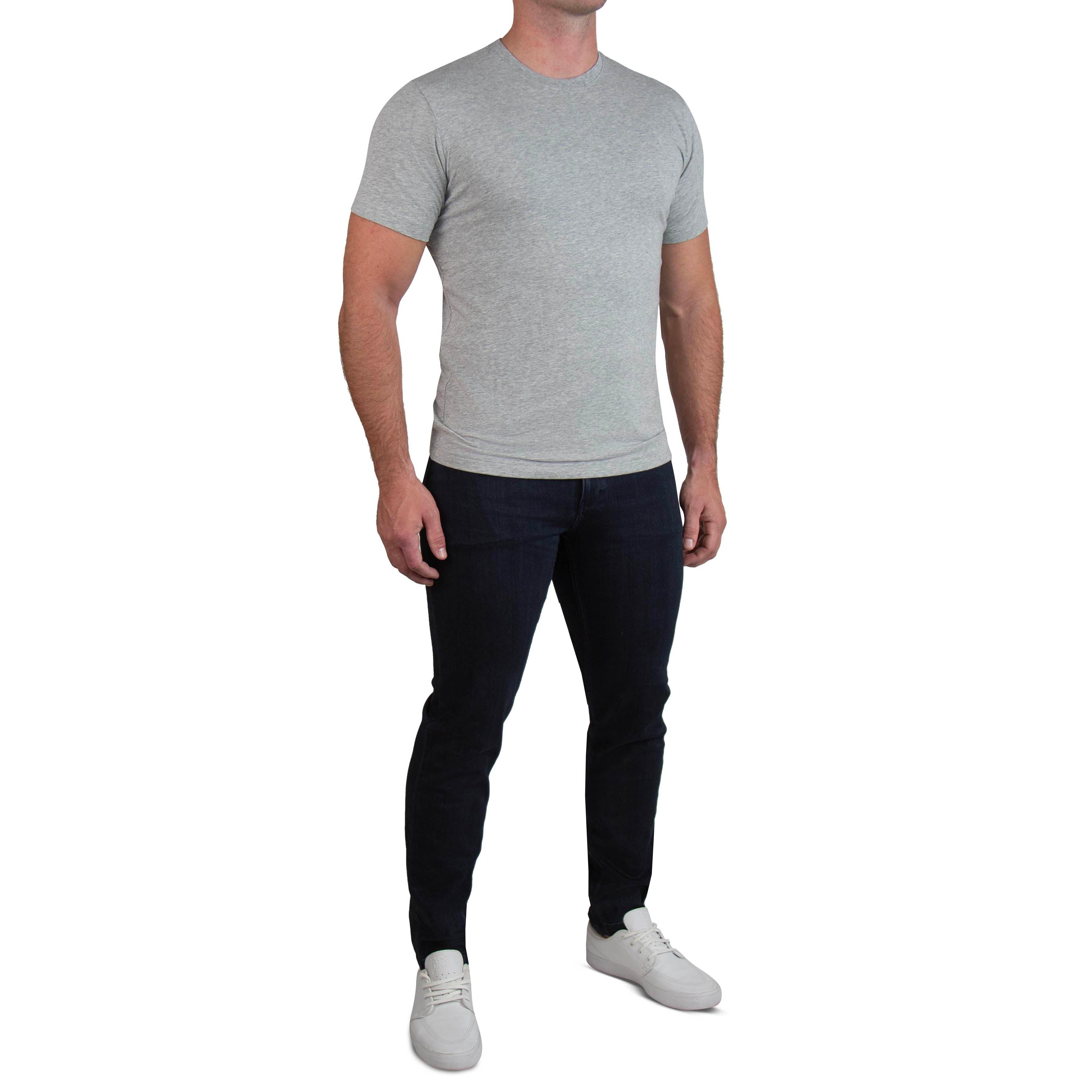 "The Sutton" Heathered Light Grey Short Sleeve Crewneck