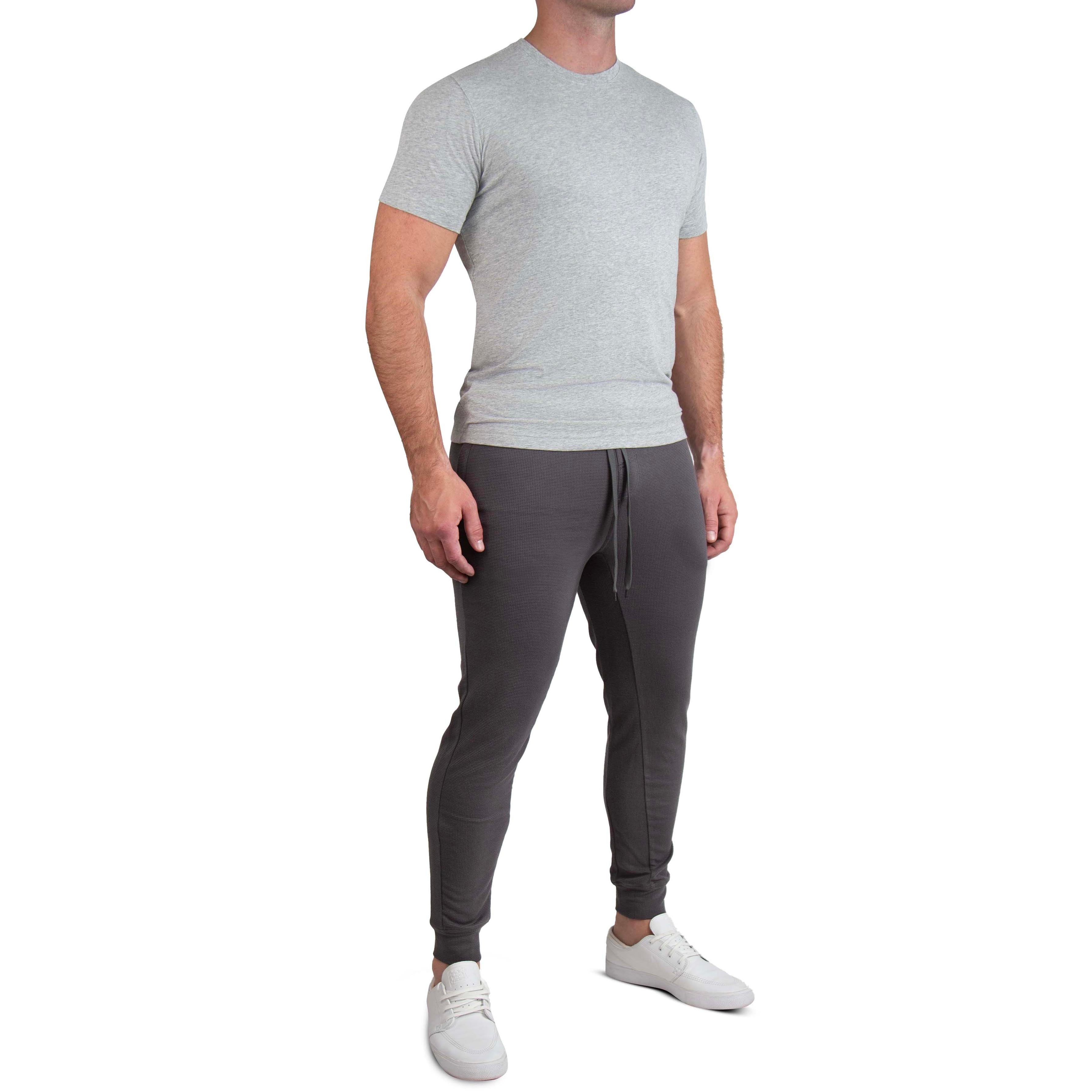 Lightweight Knit Waffle Jogger - Charcoal