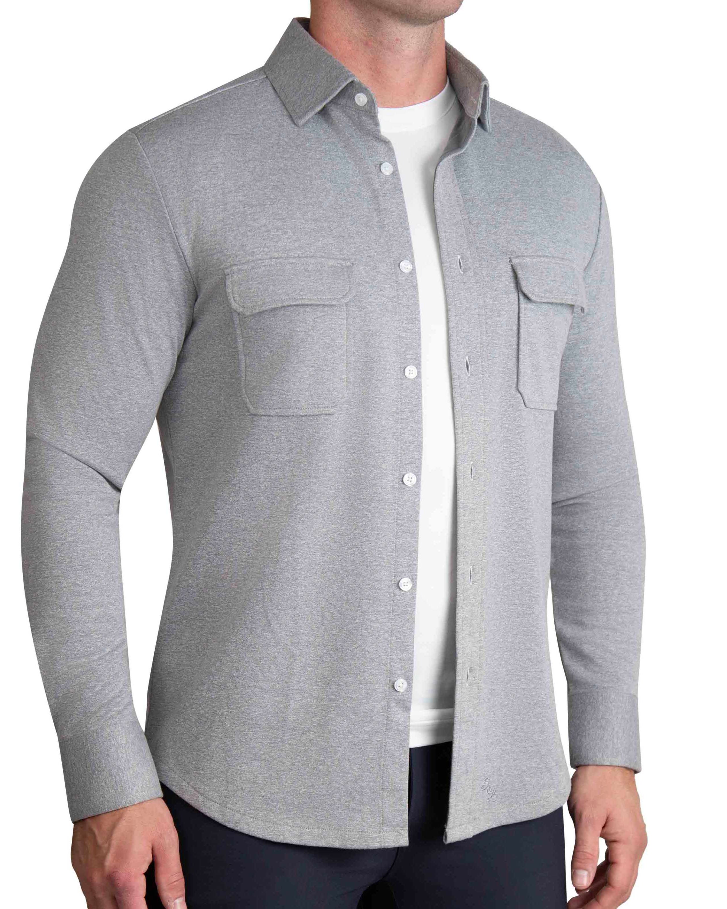 Patch Pocket Button Down - Light Grey