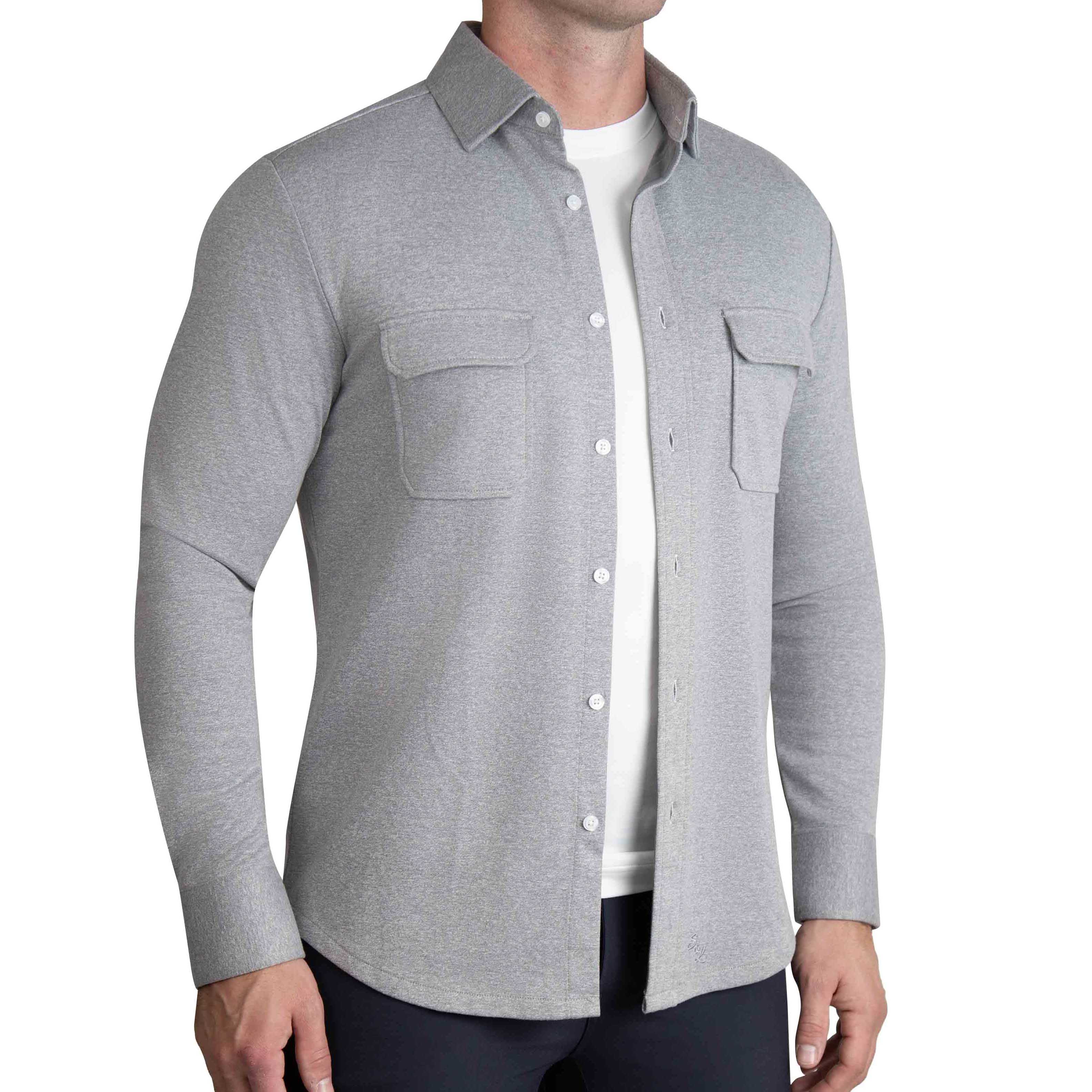 Patch Pocket Button Down - Light Grey