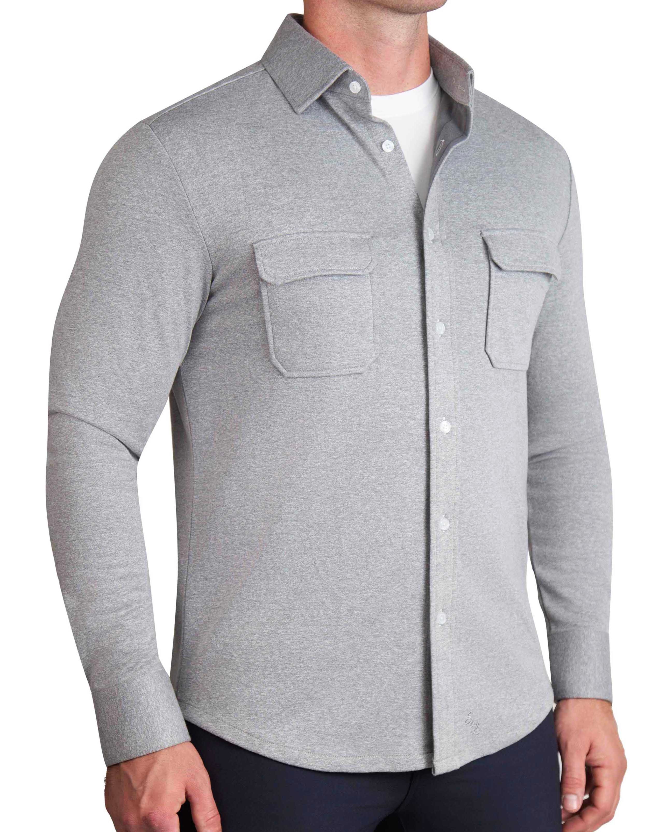 Patch Pocket Button Down - Light Grey