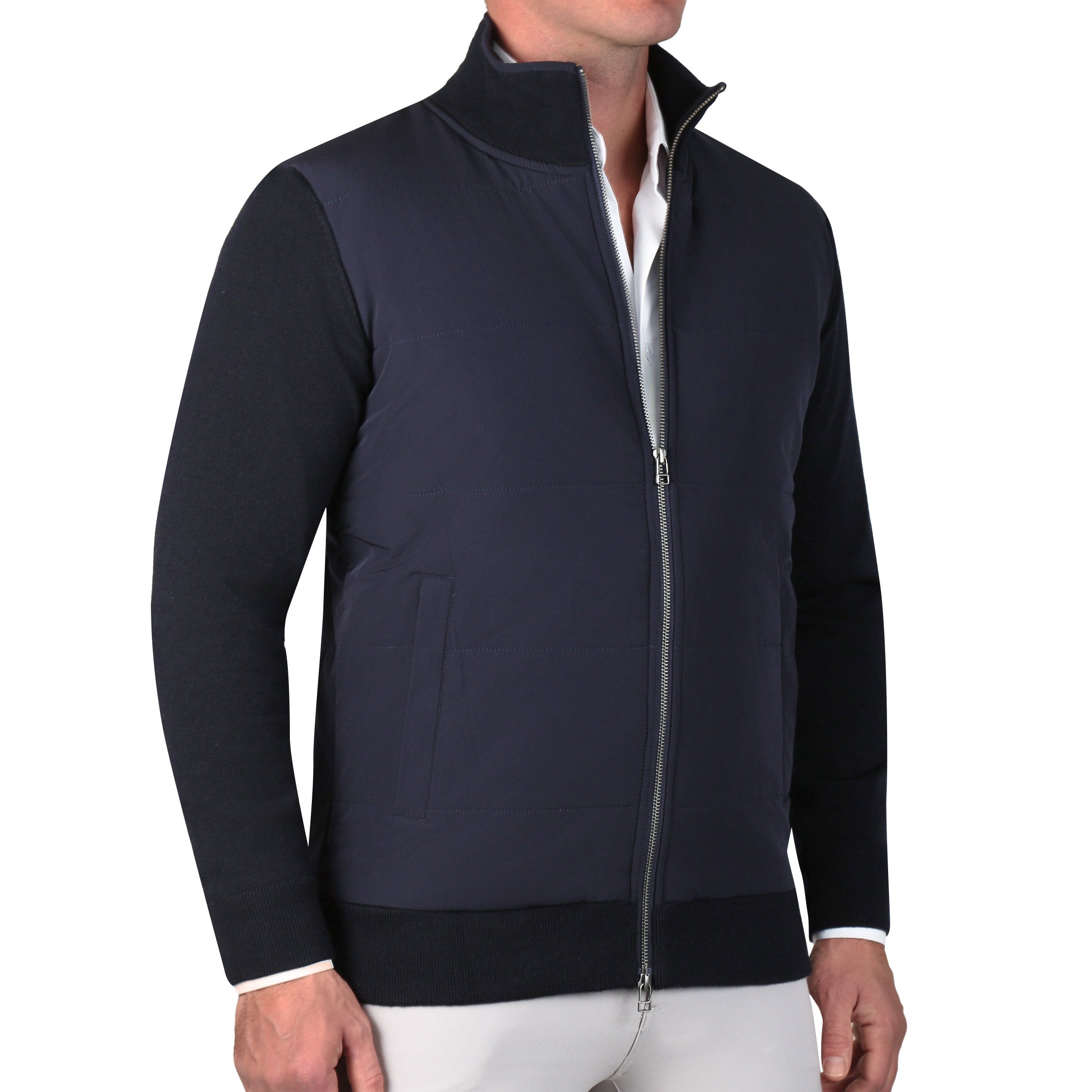 Knit Zip Jacket - Navy