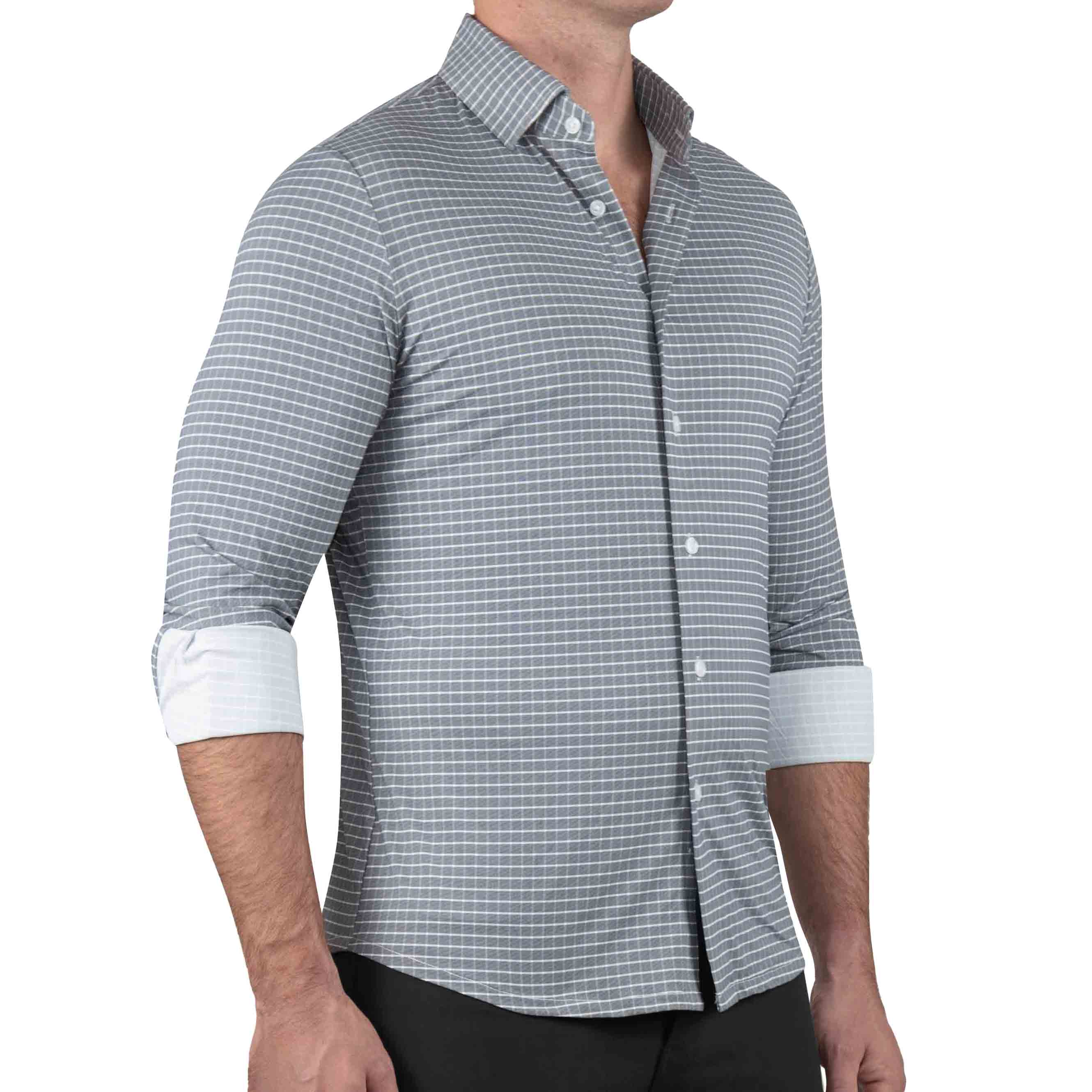 "The Milo" Sport Shirt - Big Grey Check