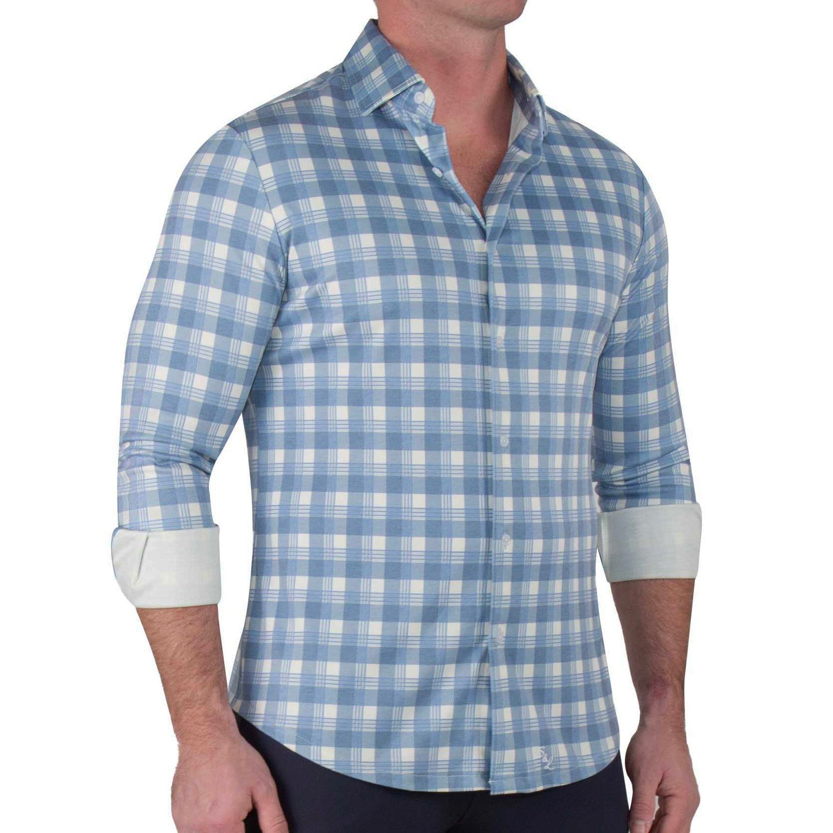 "The Jude" Light Blue & White Plaid