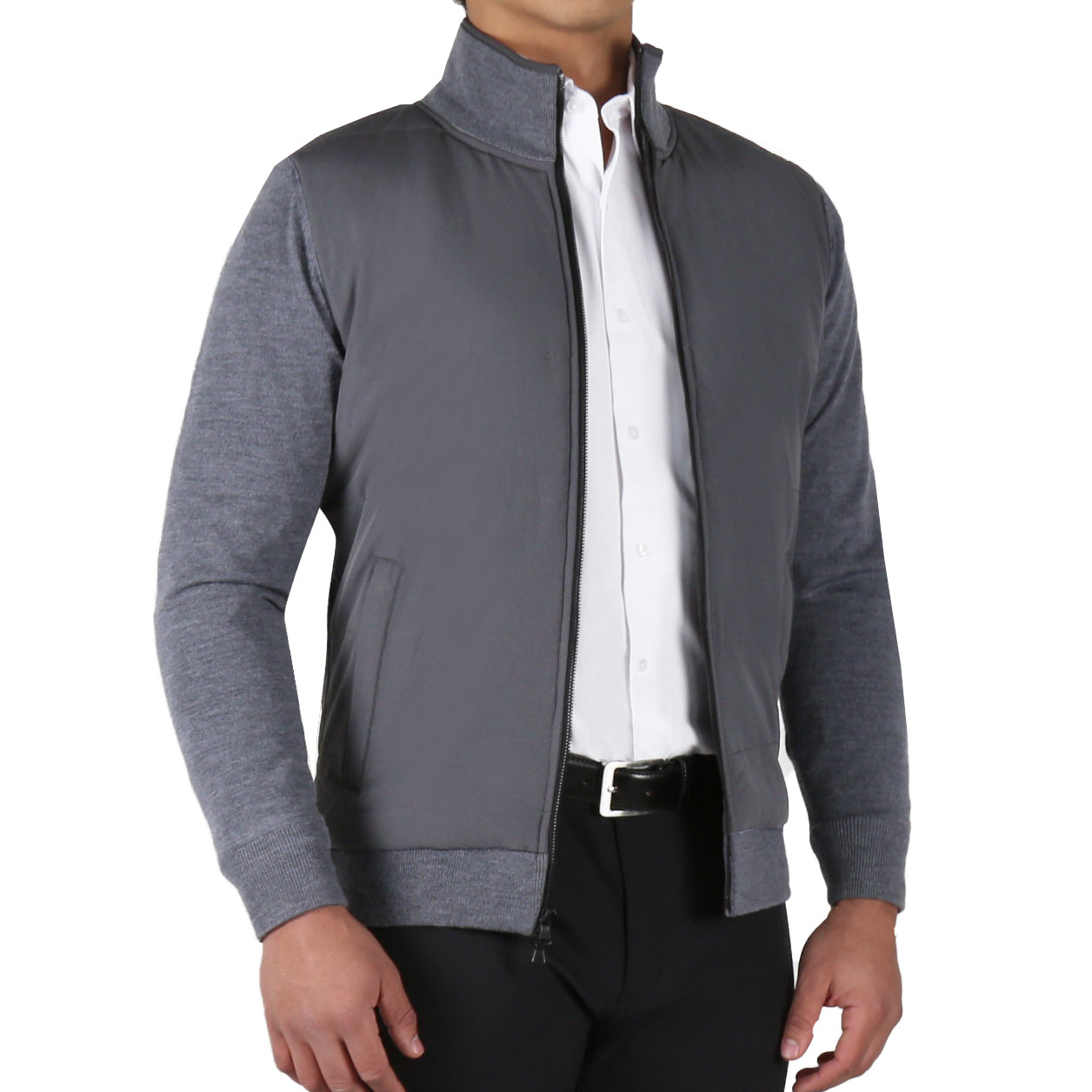 Knit Zip Jacket - Grey