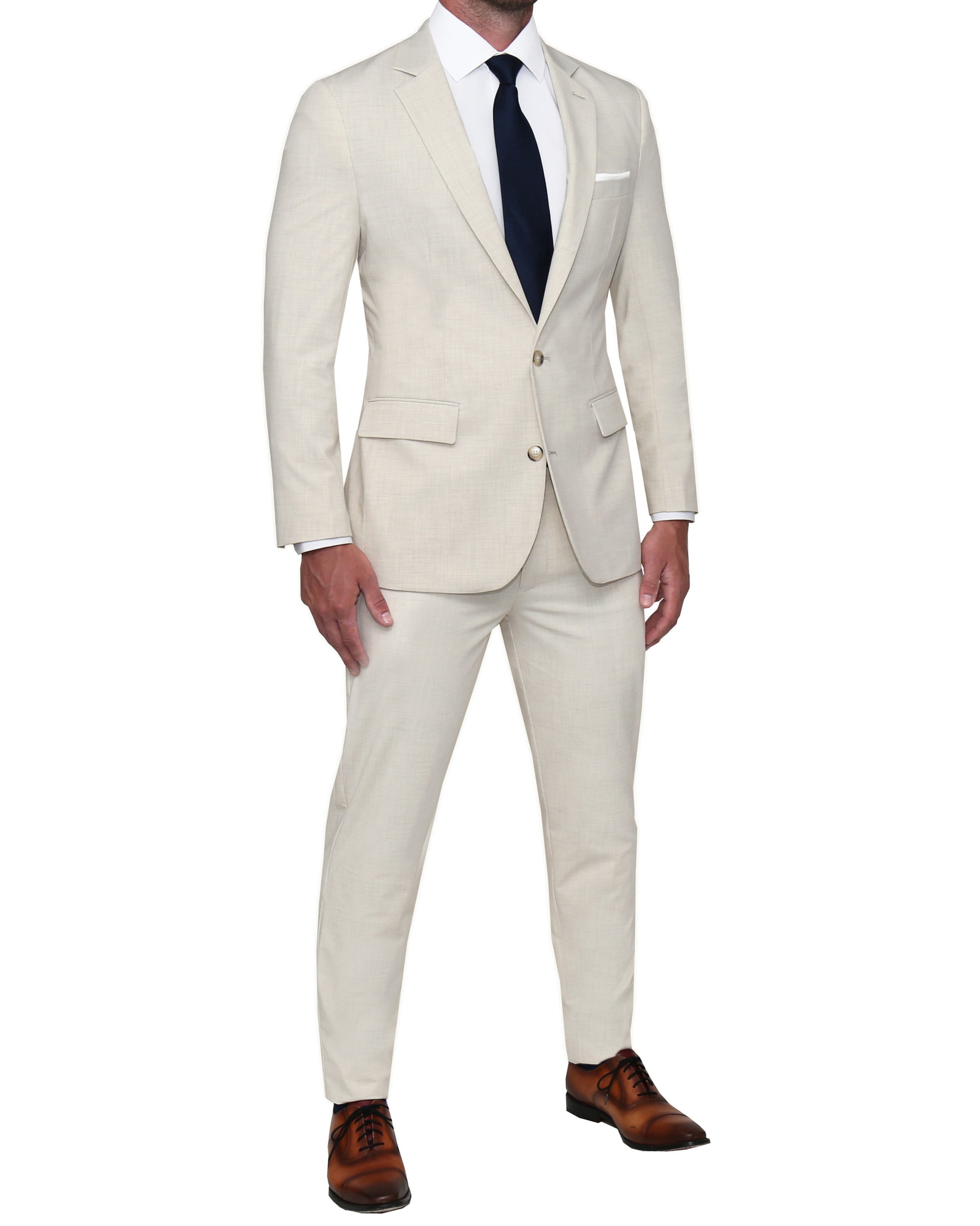 Athletic Fit Stretch Suit - Lightweight Heathered Bamboo