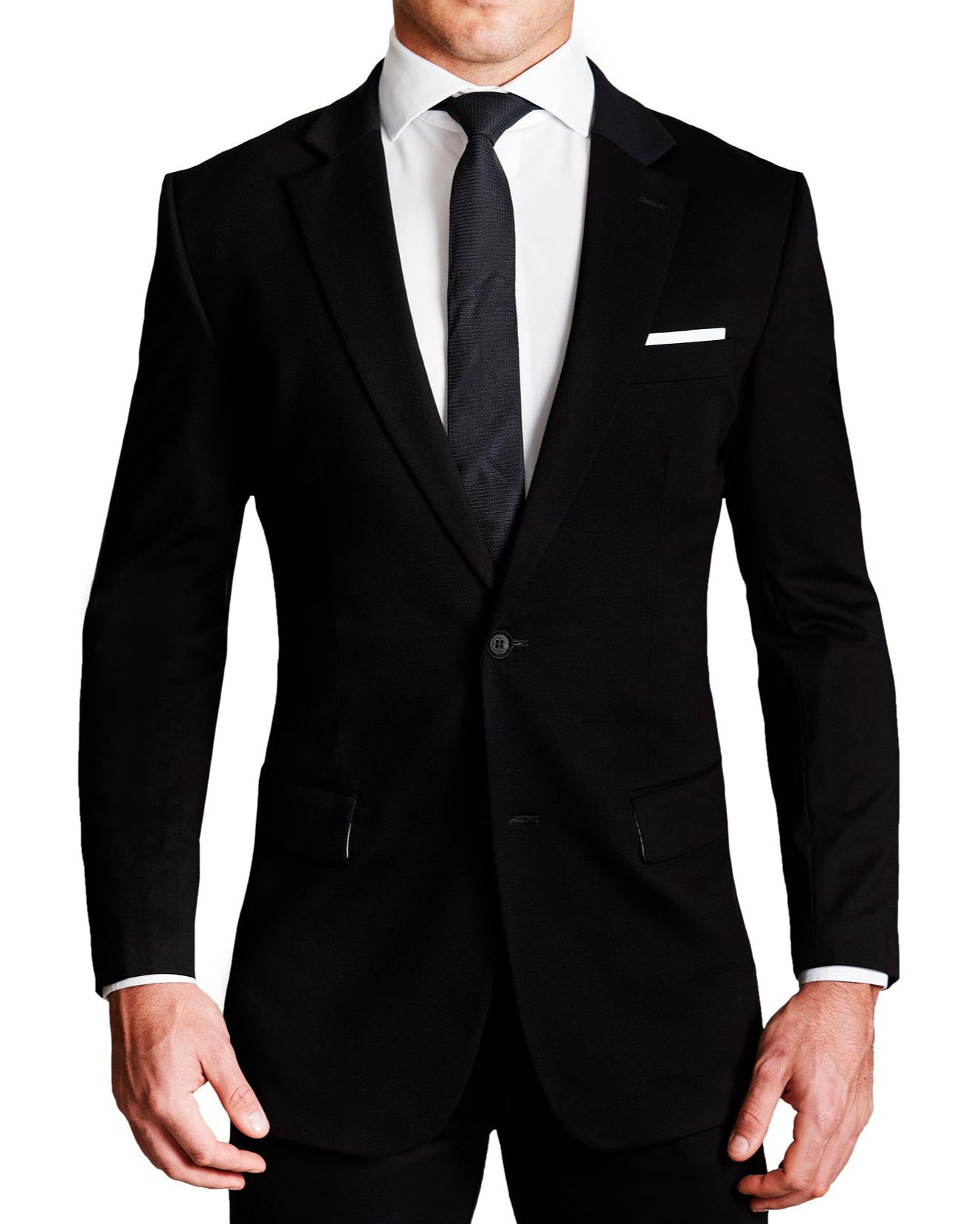 Athletic Fit Stretch Blazer - Black