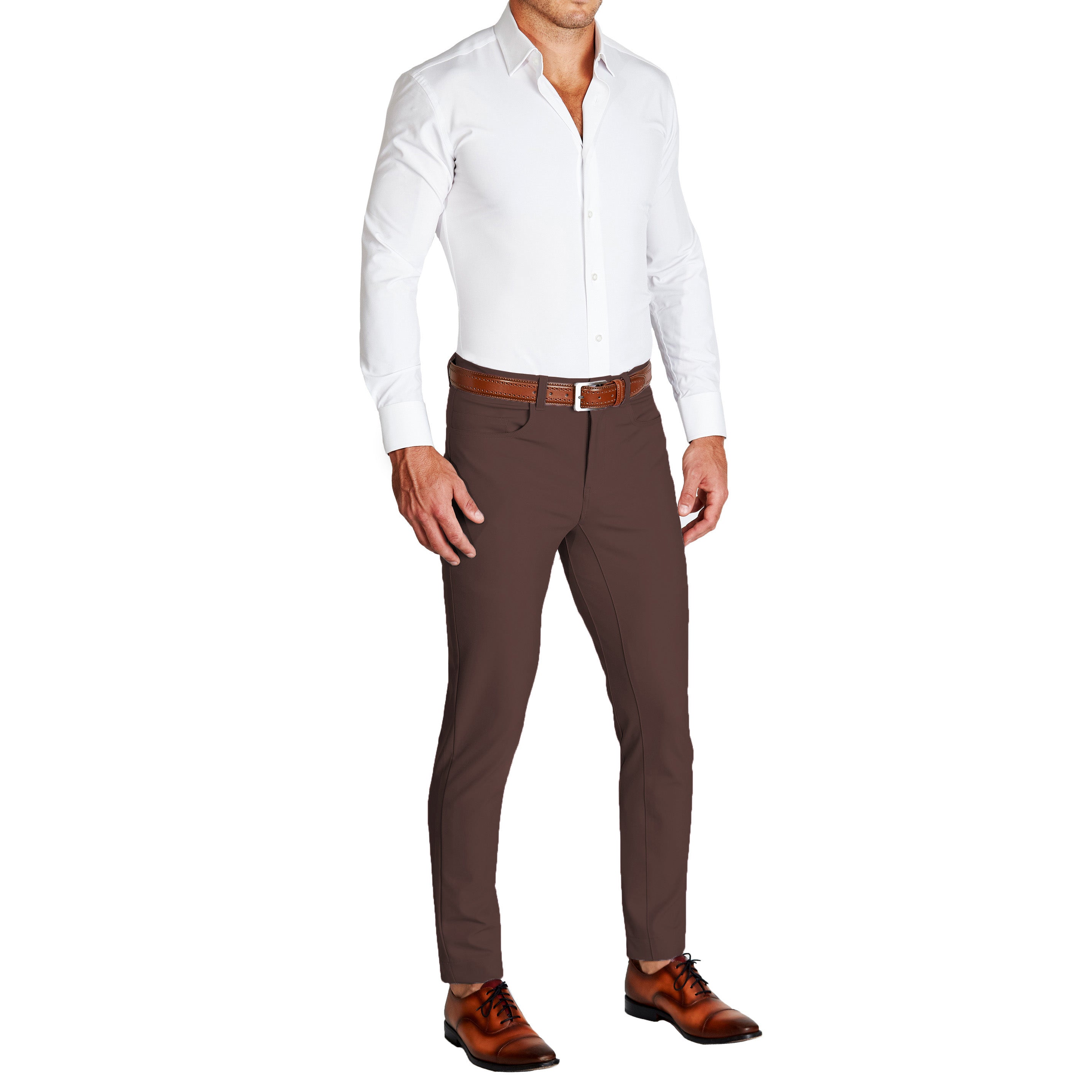 Athletic Fit Stretch Tech Chino - Brown