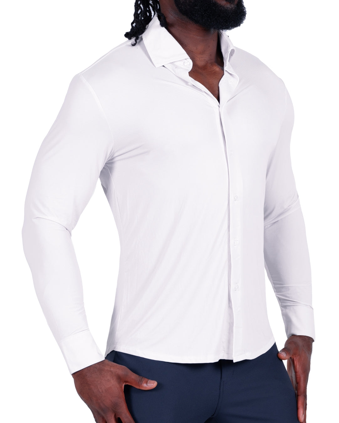 "The Champ" Sport Shirt - Off White Pinstripe