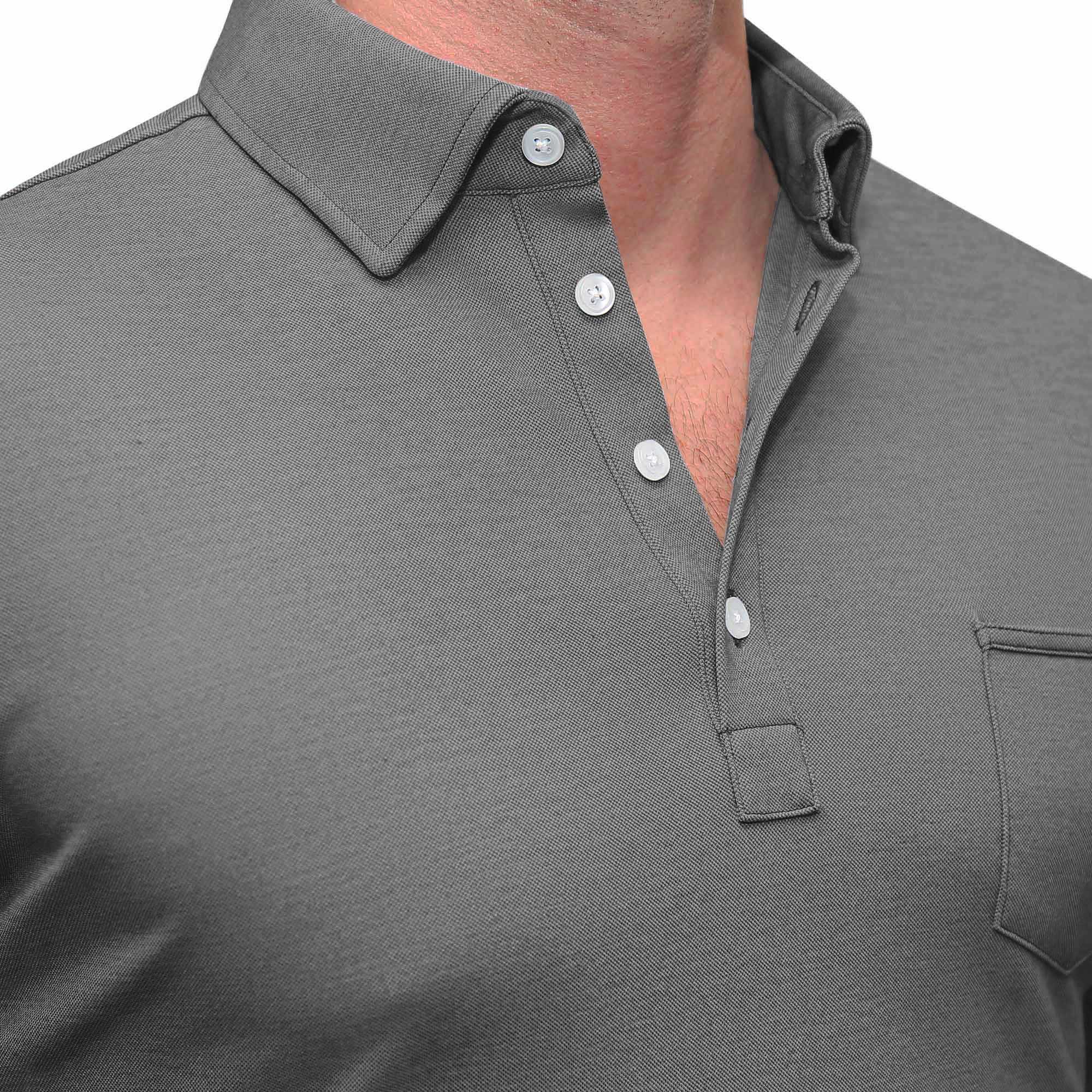 "The Conrad" Charcoal Pique Polo