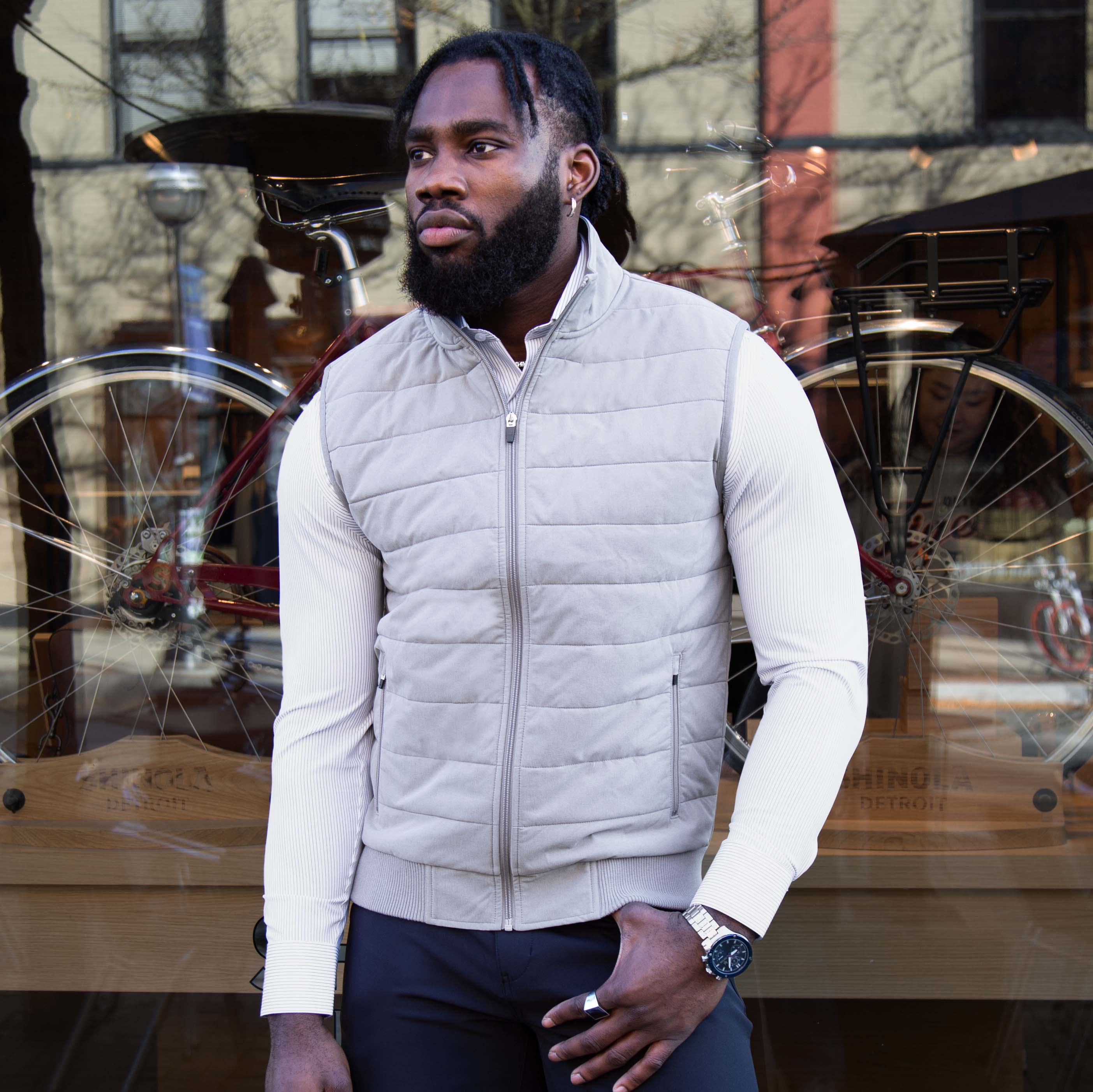 Elevated Puffer Vest - Light Grey