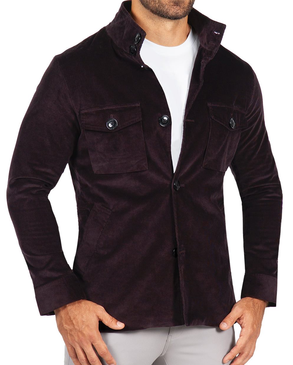 Corduroy Field Jacket - Dark Burgundy