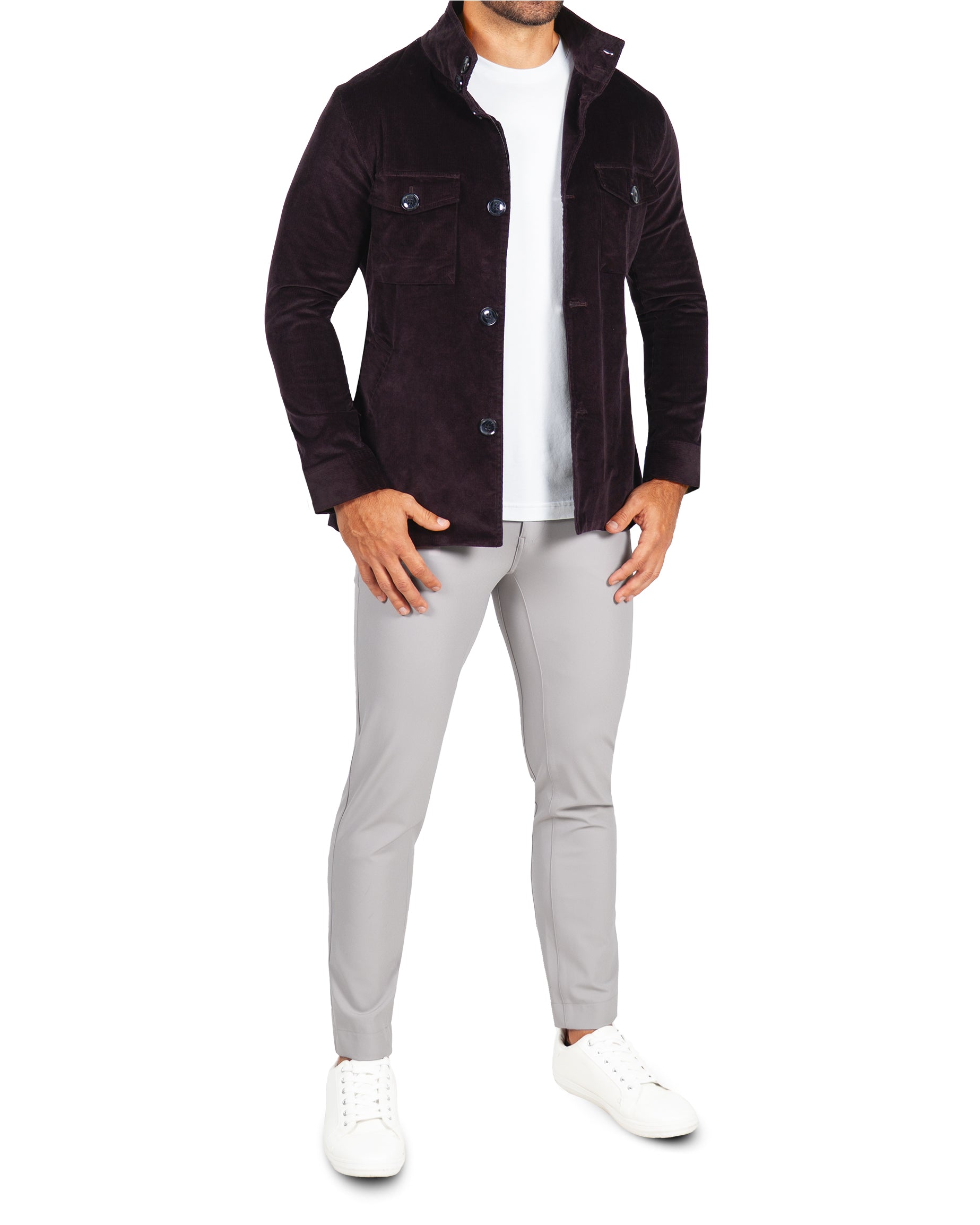 Corduroy Field Jacket - Dark Burgundy