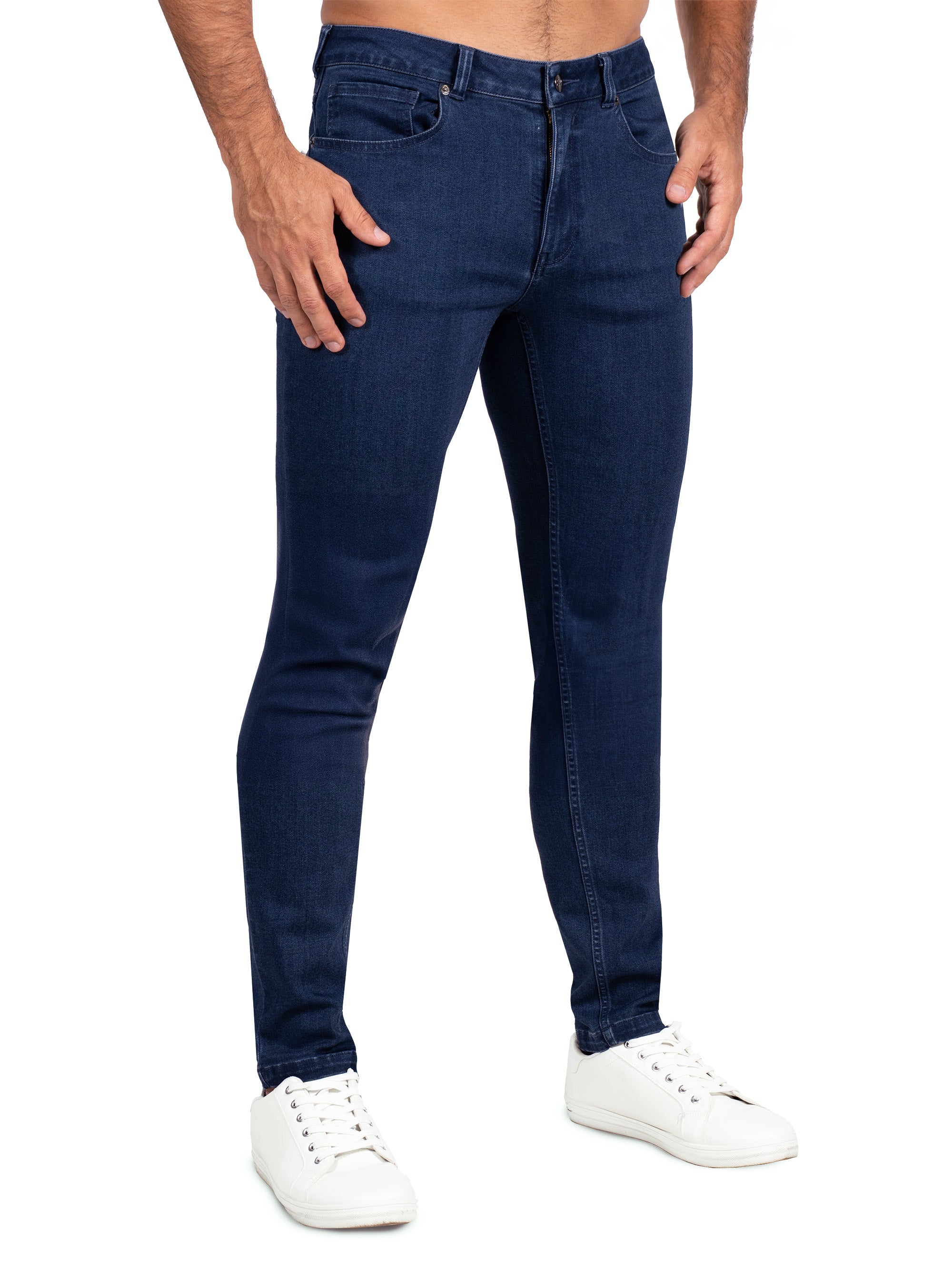 Athletic Fit Stretch Jeans - Mid Blue