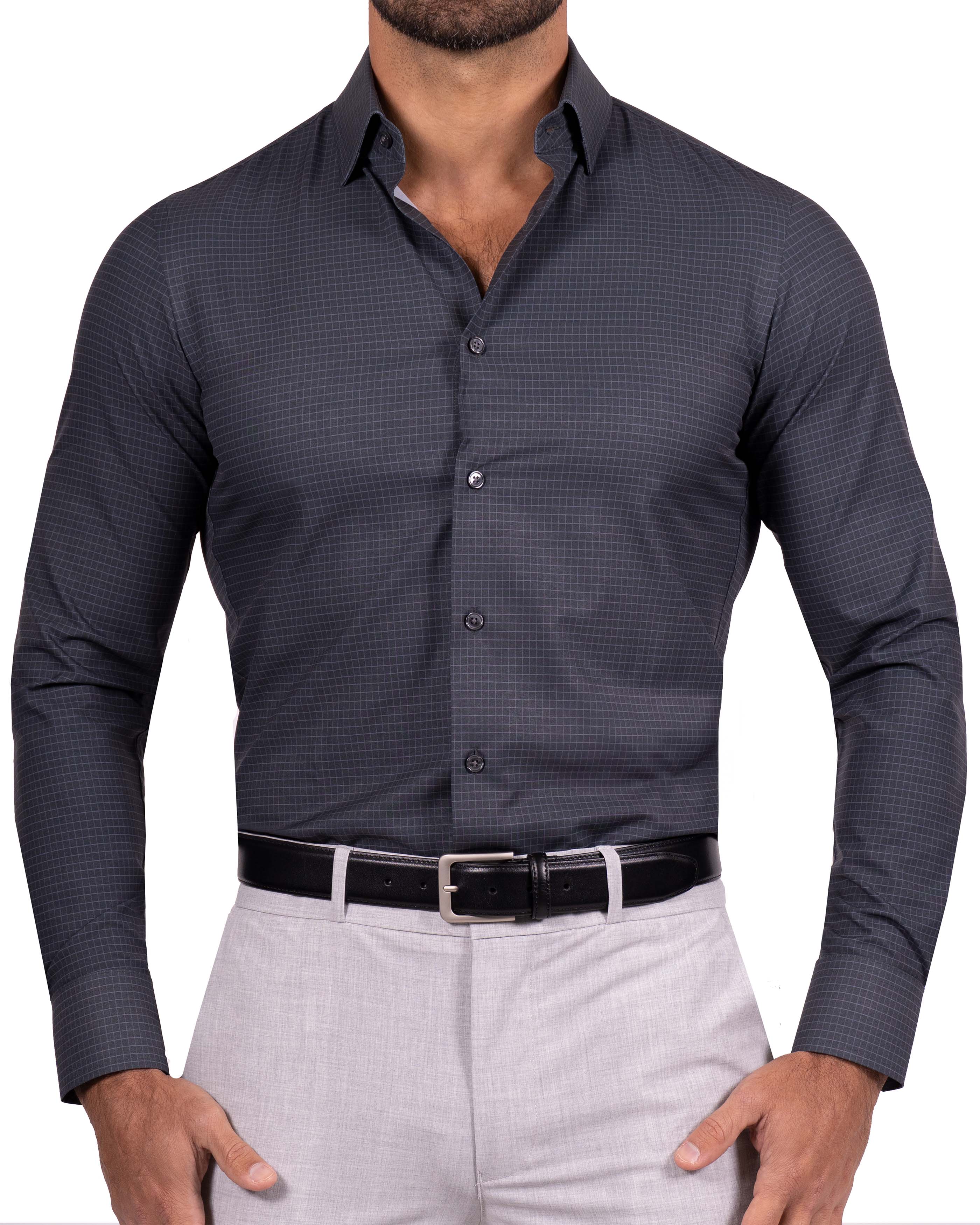 "The Avenue" Charcoal Grey & Light Grey Windowpane