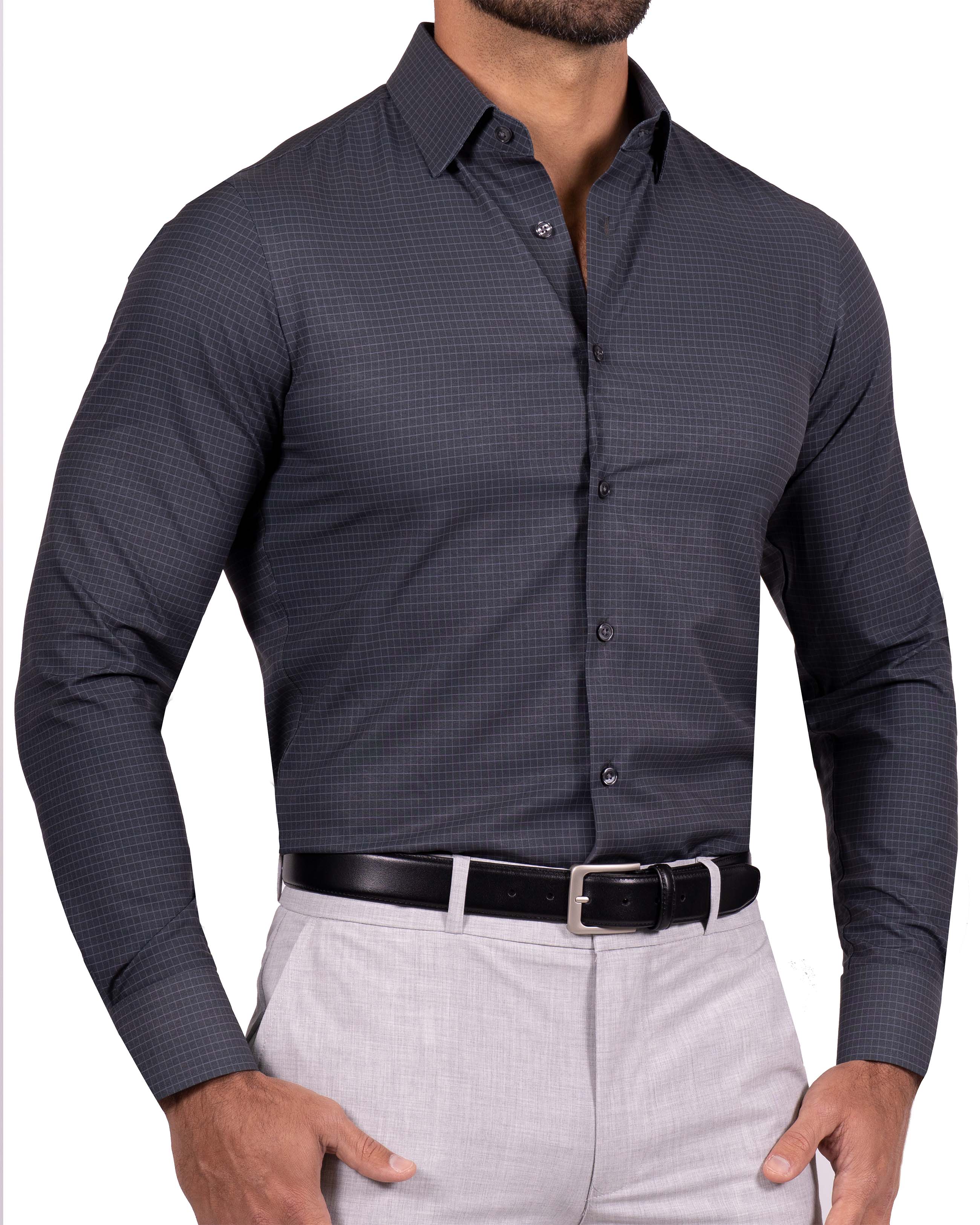 "The Avenue" Charcoal Grey & Light Grey Windowpane