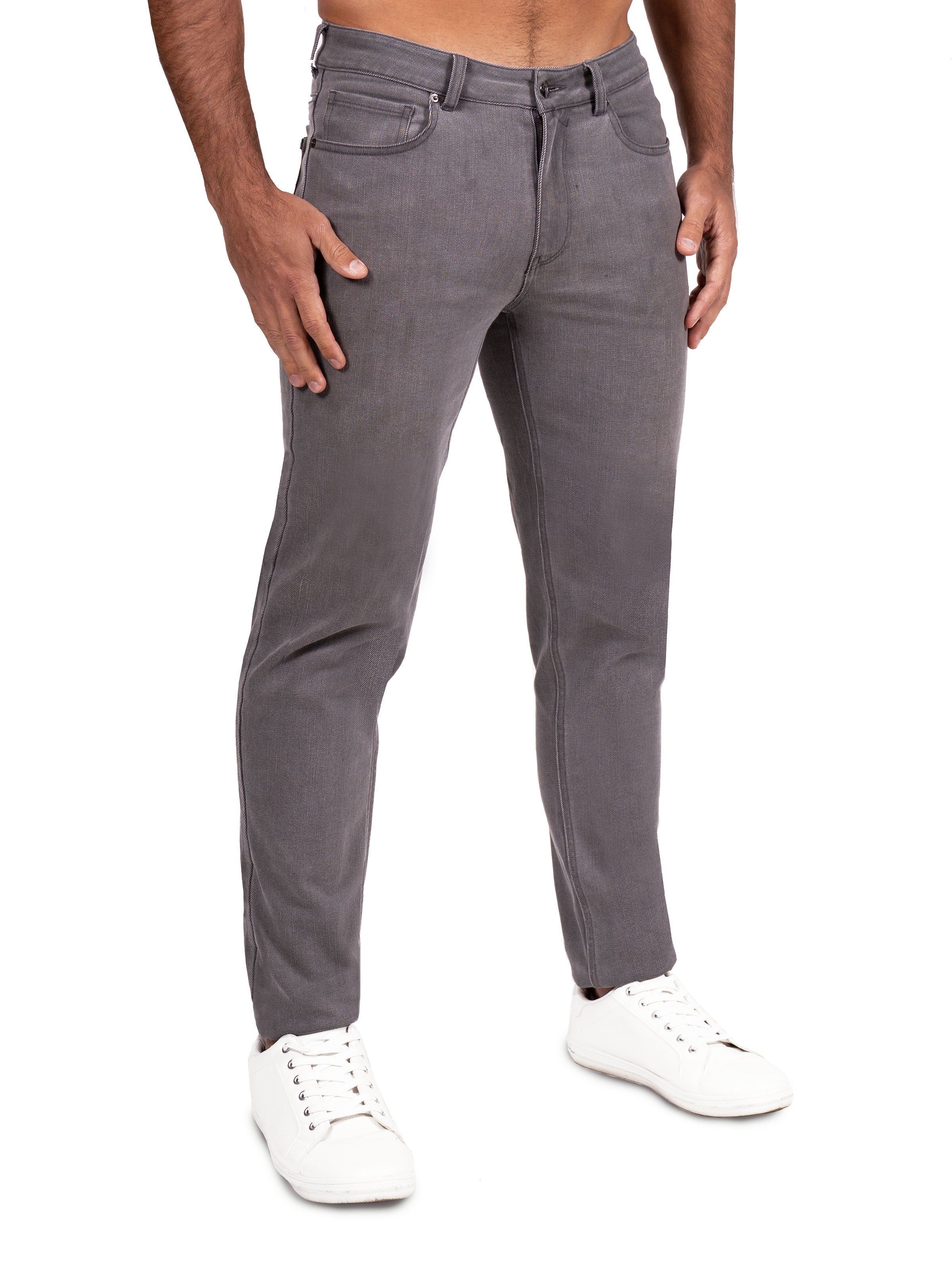Athletic Fit Stretch Jeans - Slate Grey