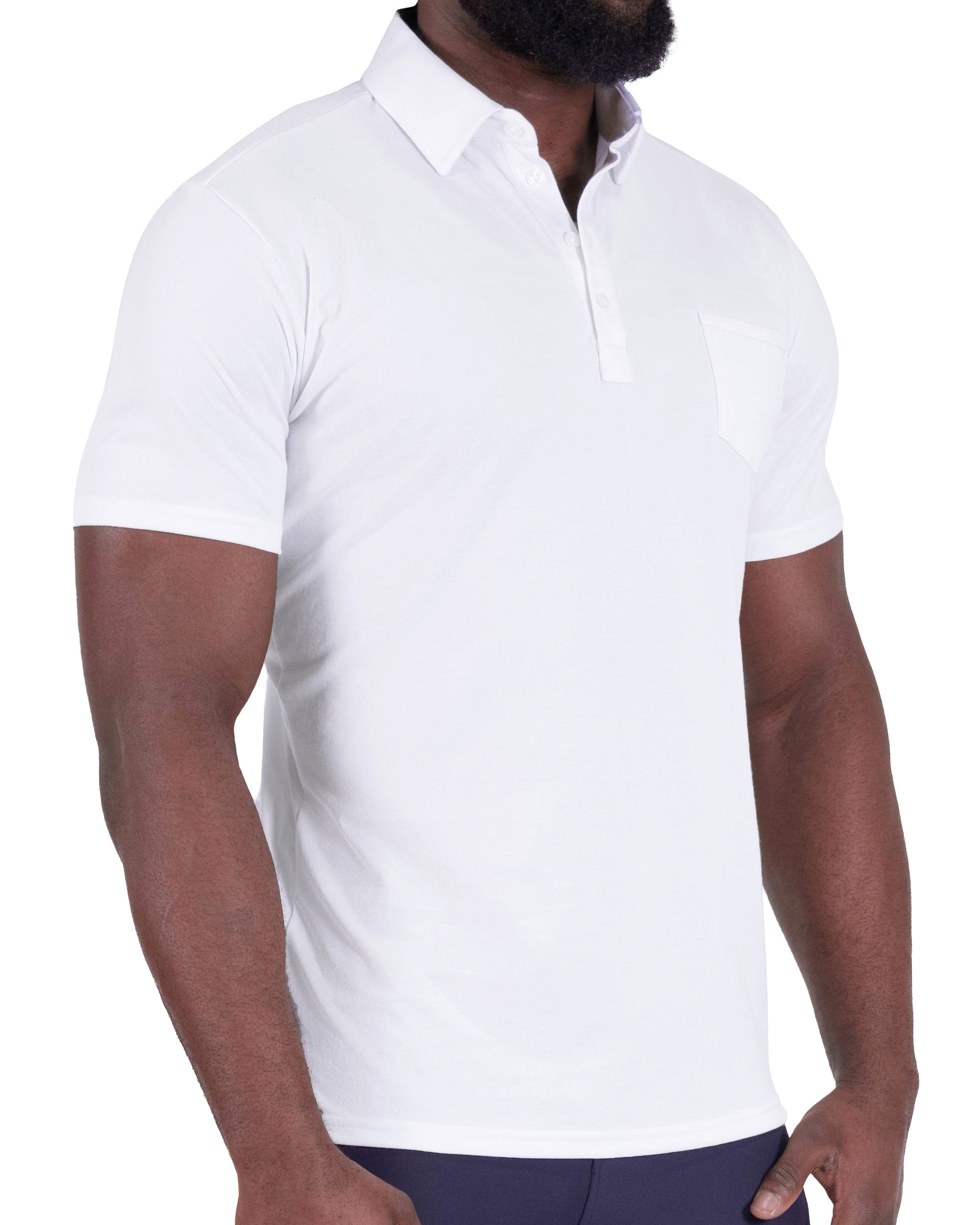 "The Noah" White Pique Polo