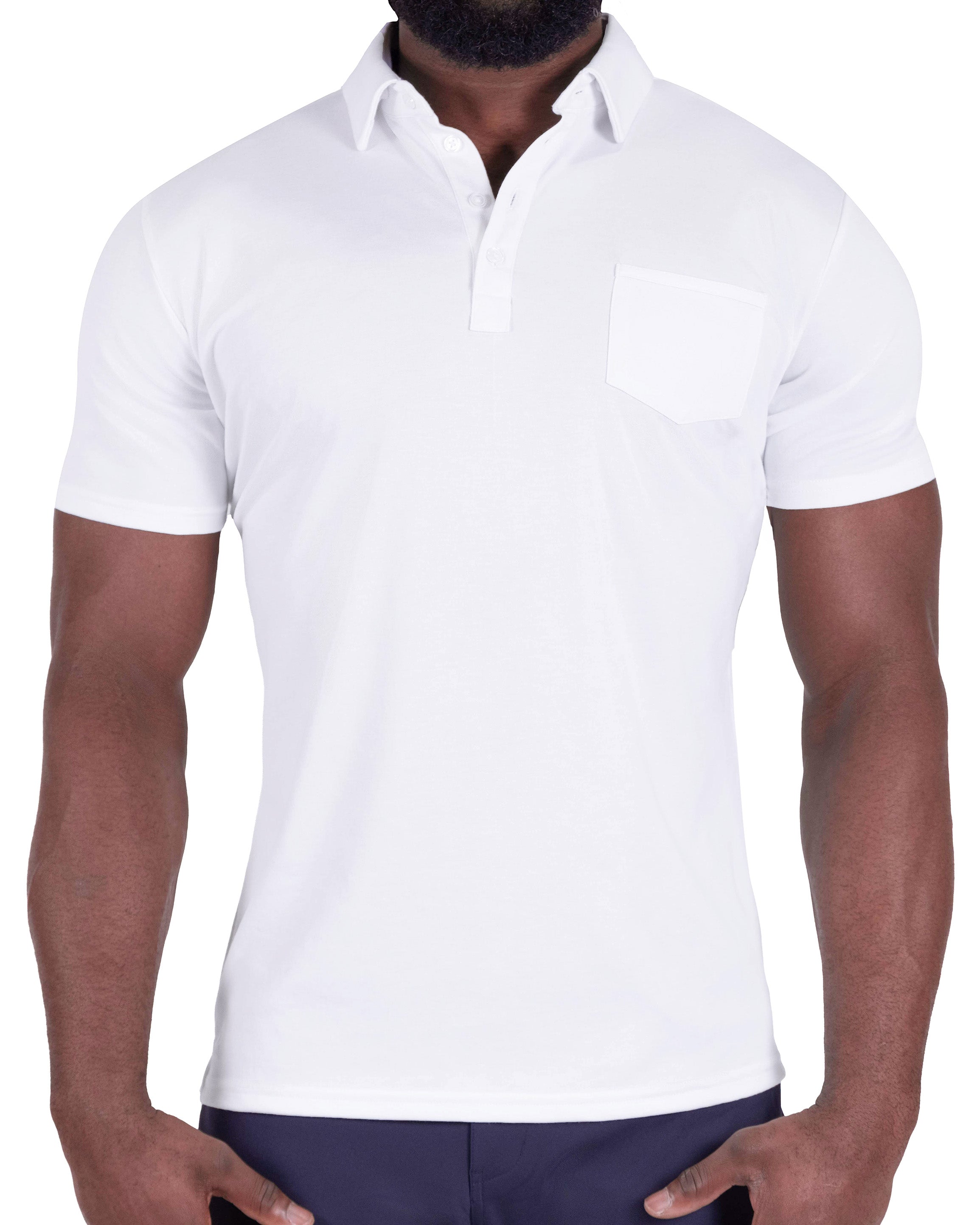 "The Noah" White Pique Polo