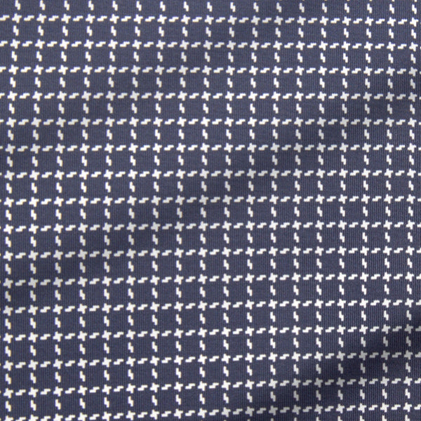 "The Eisenhower" Sport Shirt - Navy With White Grid