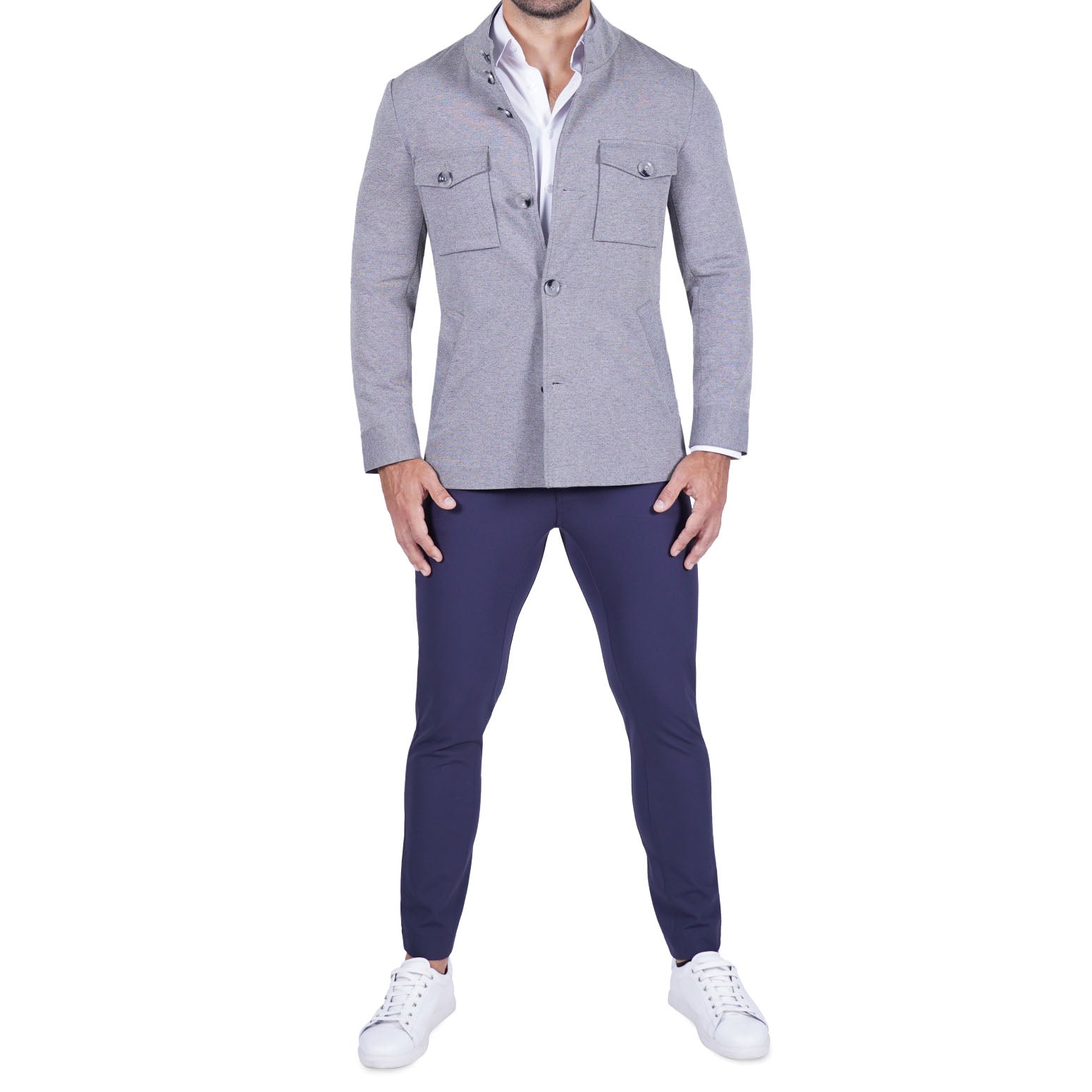 Knit Field Jacket - Grey