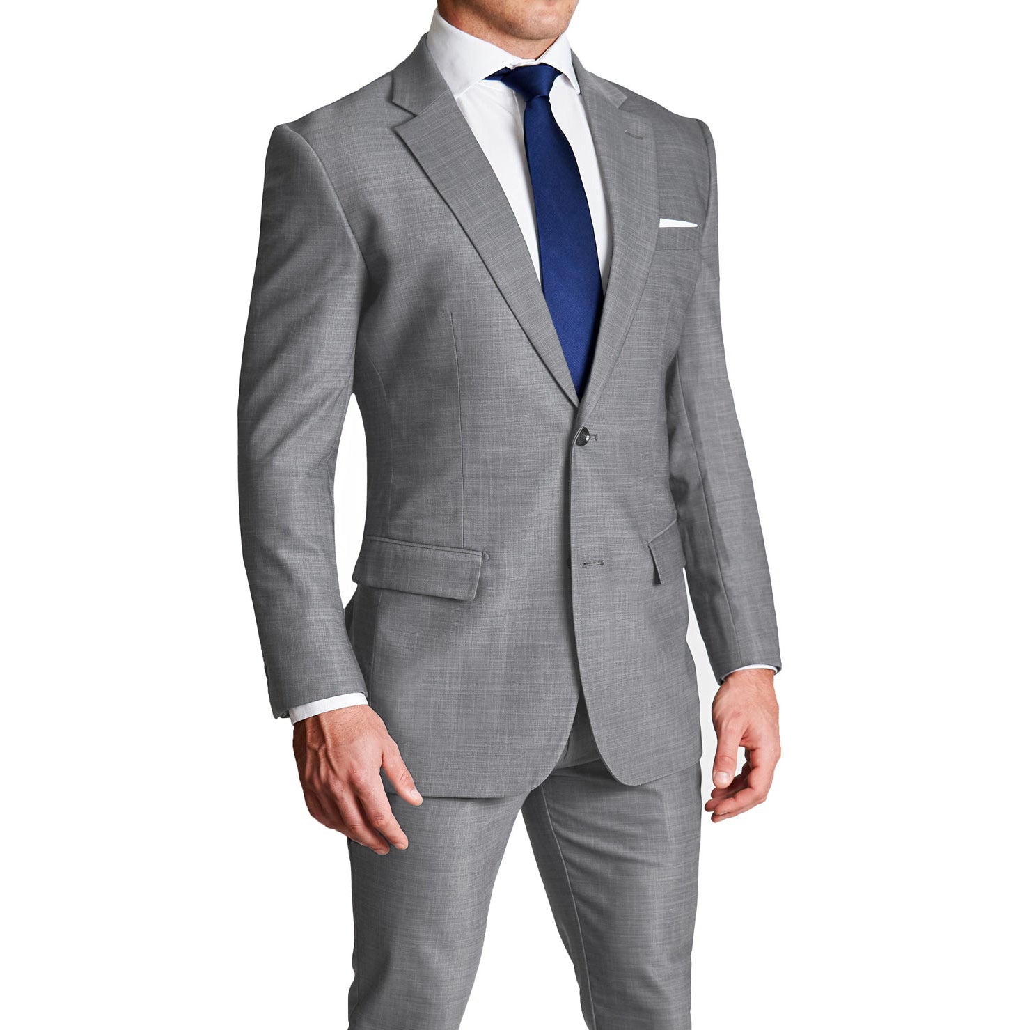 Athletic Fit Stretch Suit - Heathered Grey