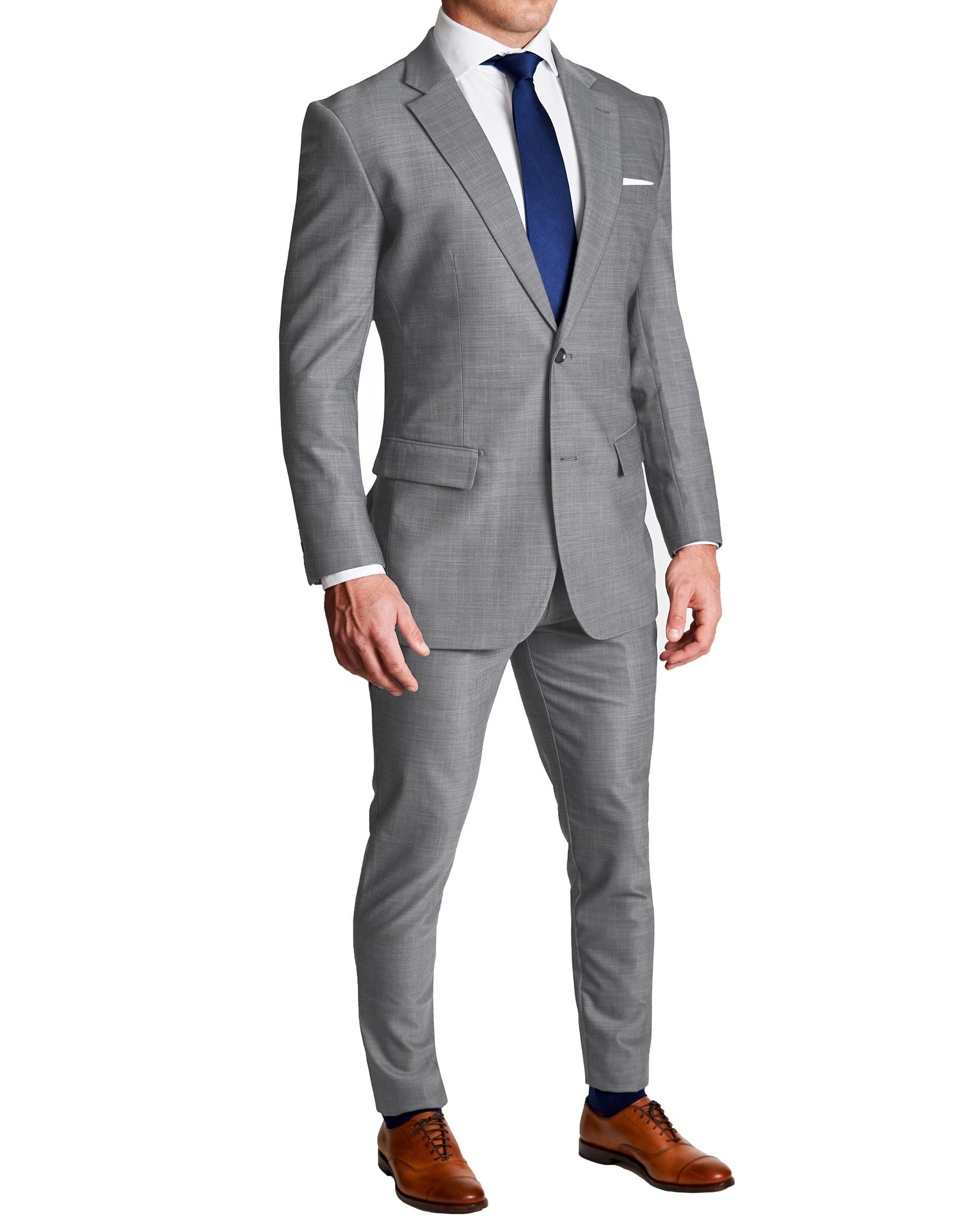 Athletic Fit Stretch Suit - Heathered Grey