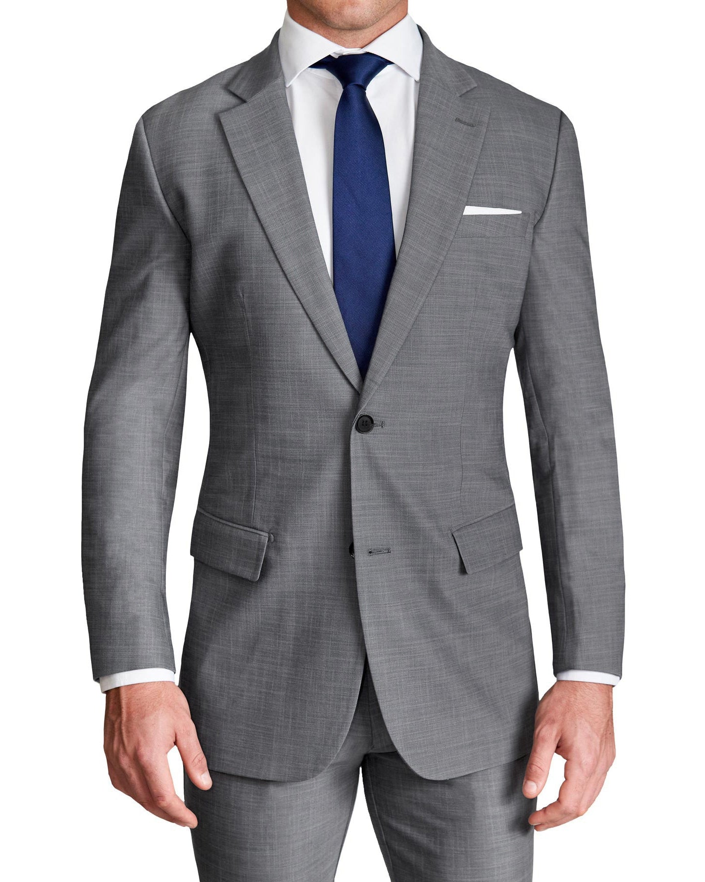 Athletic Fit Stretch Suit - Heathered Grey