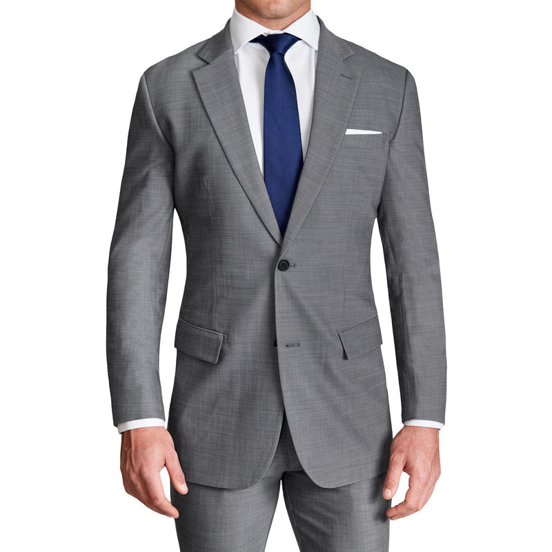 Athletic Fit Stretch Suit - Knit Blue Chalk Stripe - State and Liberty  Clothing Company Canada