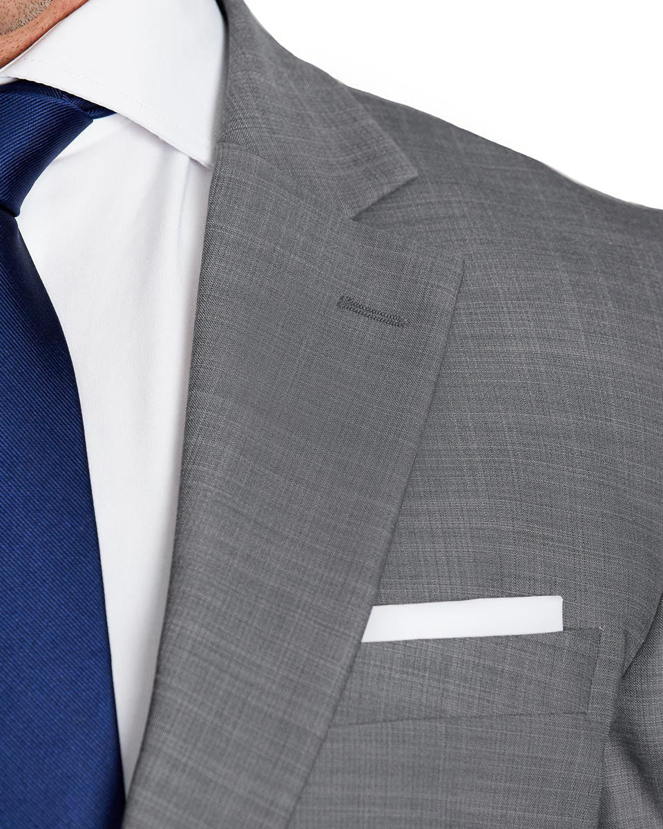 Athletic Fit Stretch Suit - Heathered Grey