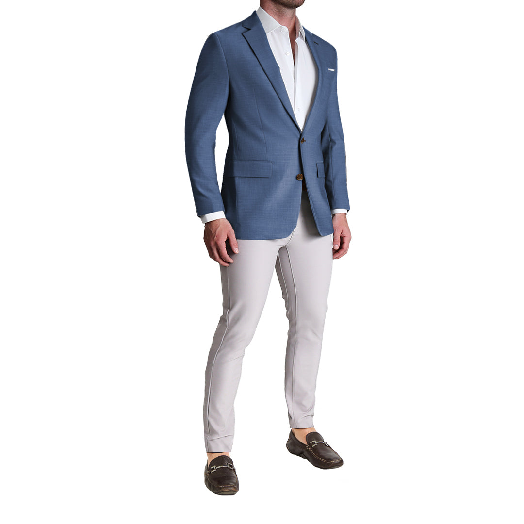 Athletic Fit Stretch Blazer - Heathered Blue