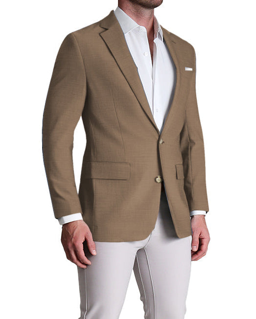 Athletic Fit Stretch Blazer - Heathered Cappuccino