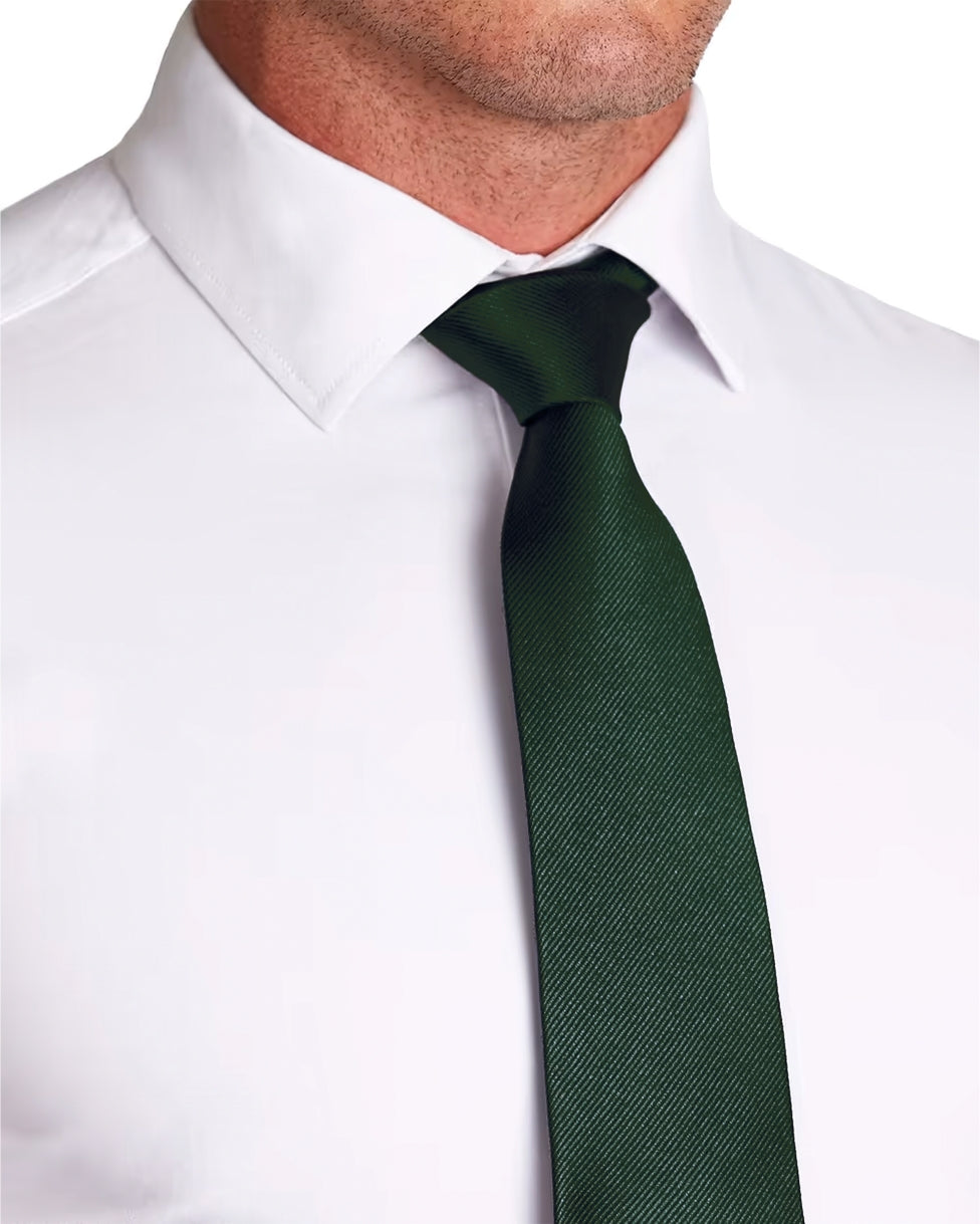 Hunter Green Woven Silk Tie