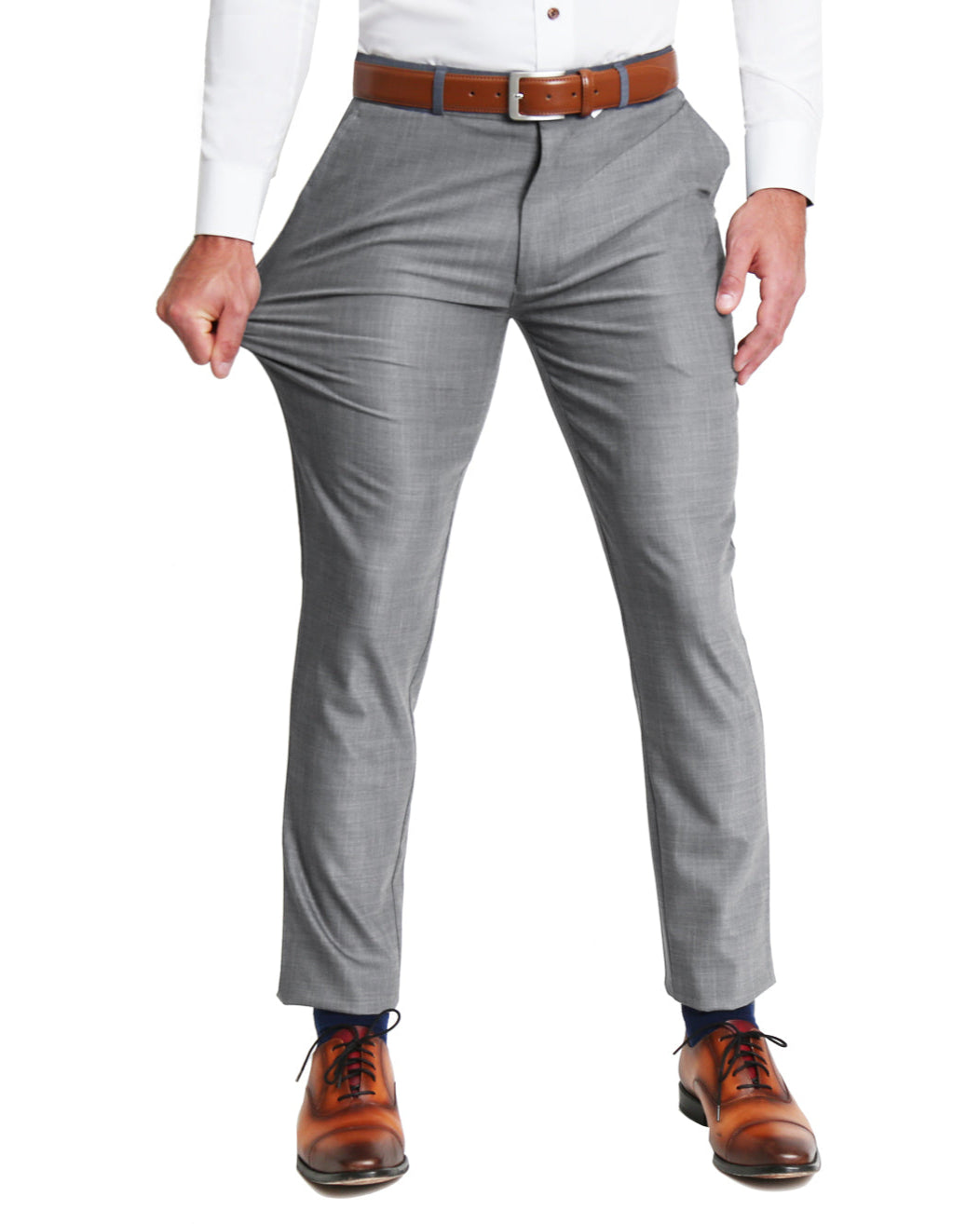 Athletic Fit Stretch Suit - Heathered Grey
