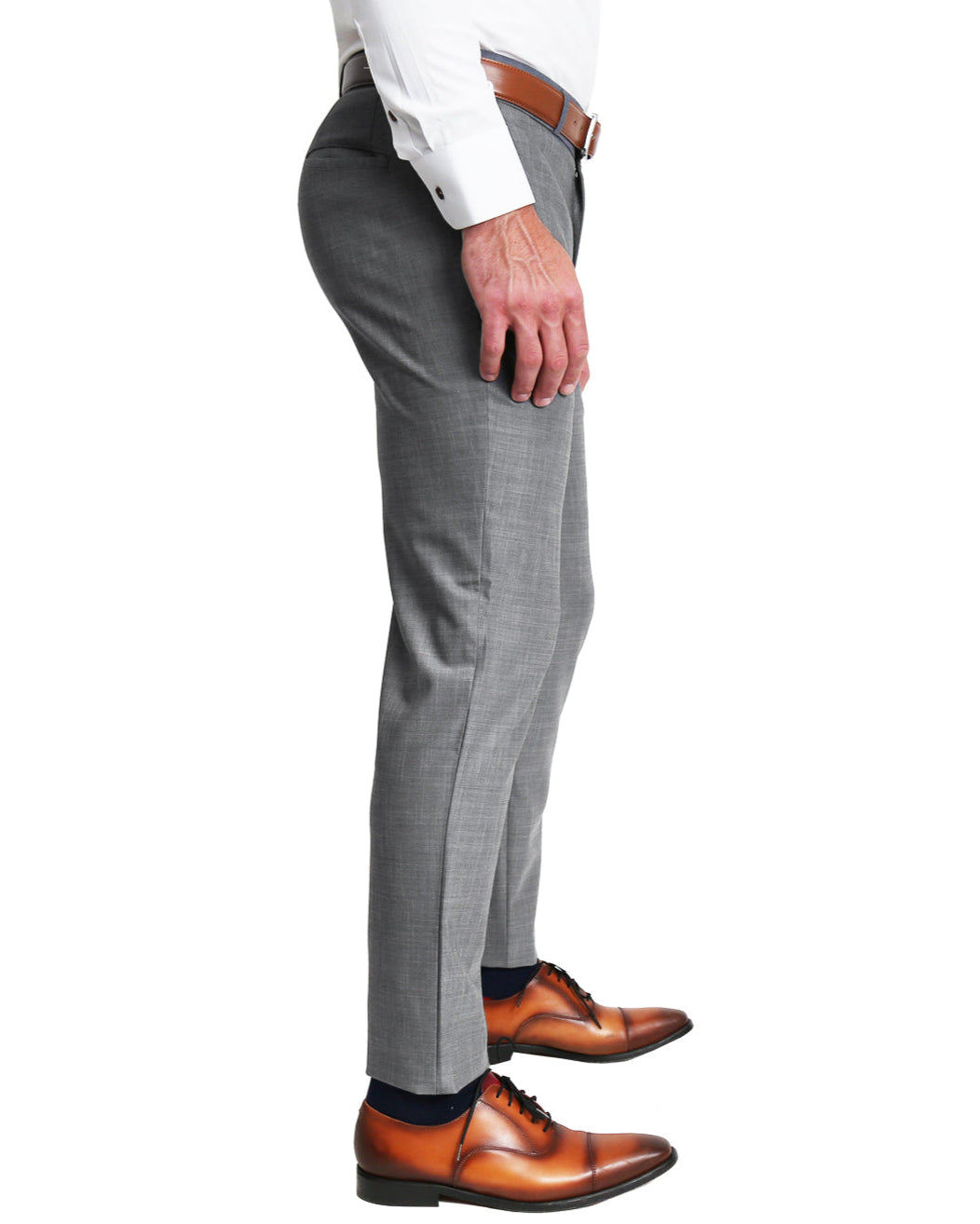 Athletic Fit Stretch Suit - Heathered Grey